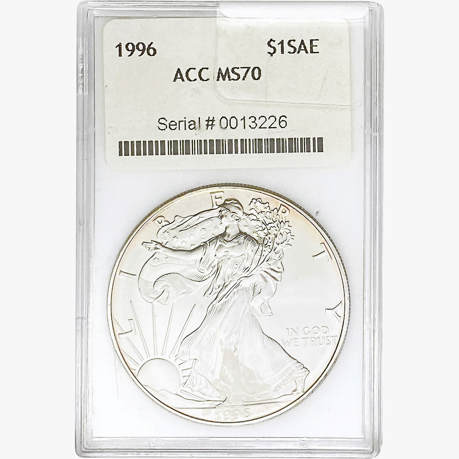 1996 Silver Eagle ACC MS70 (1 of 2)