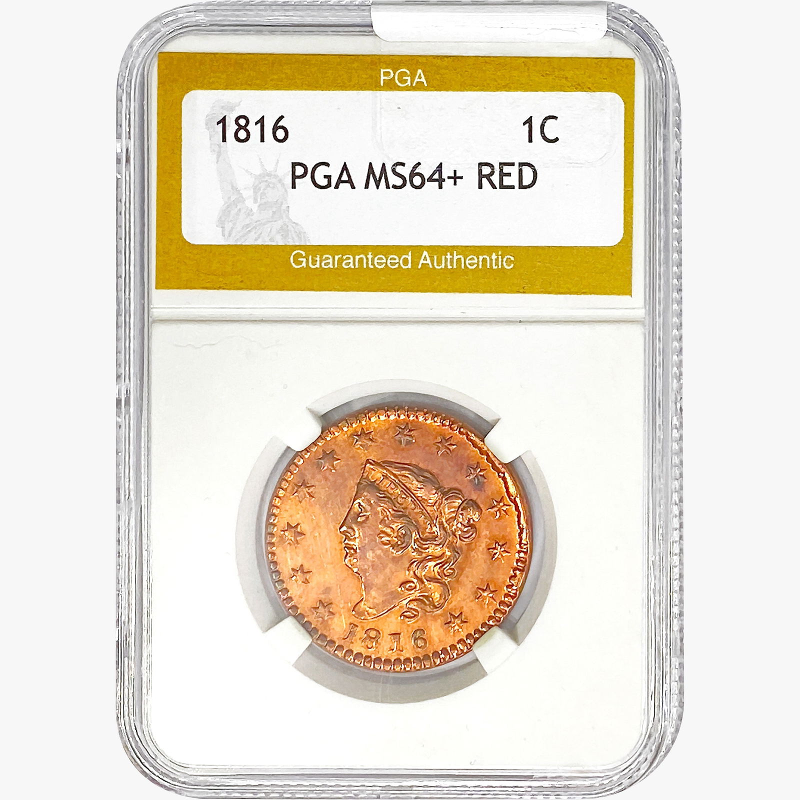 1816 Coronet Head Large Cent PGA MS64+ (1 of 2)