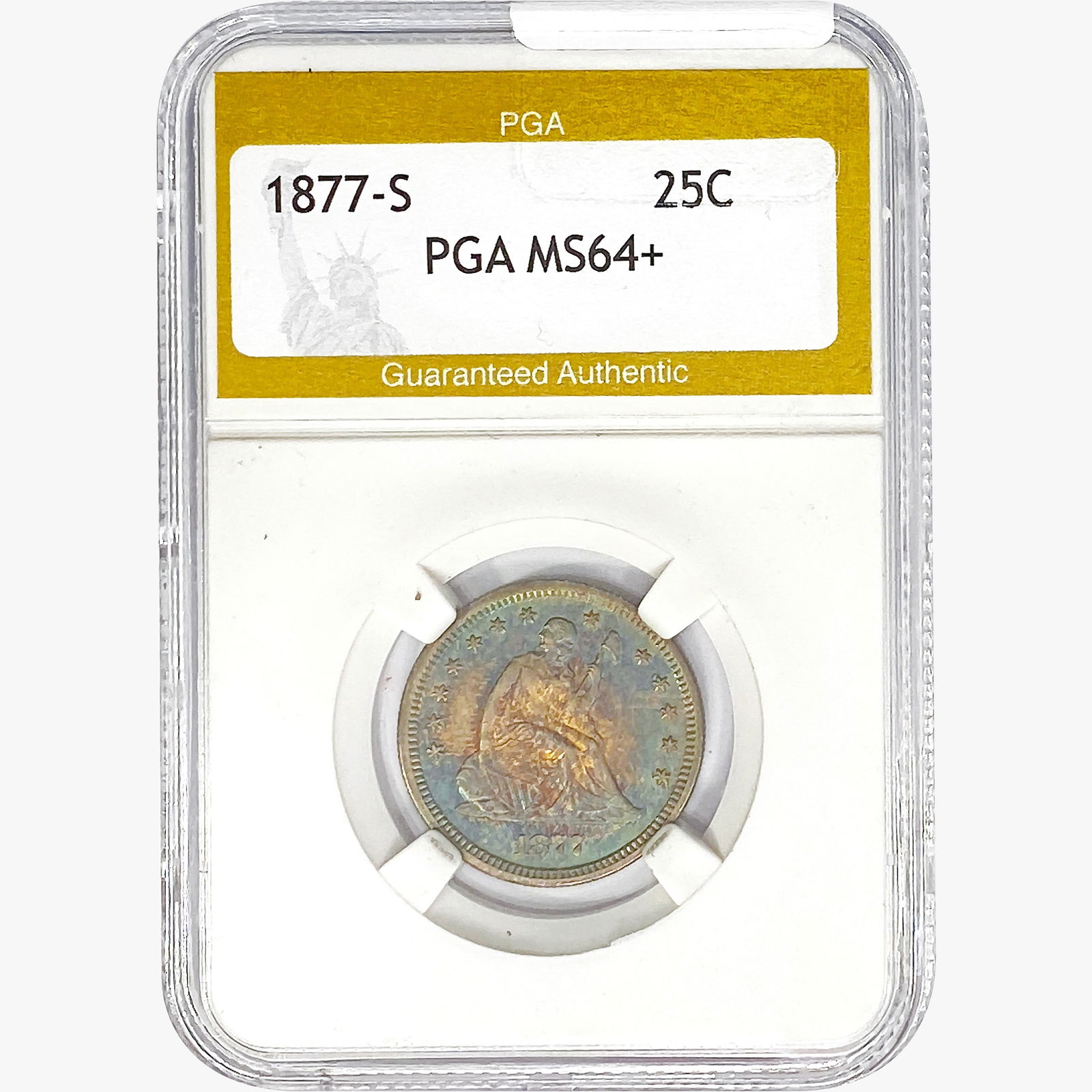 1877-S Seated Liberty Quarter PGA MS64+ (1 of 2)