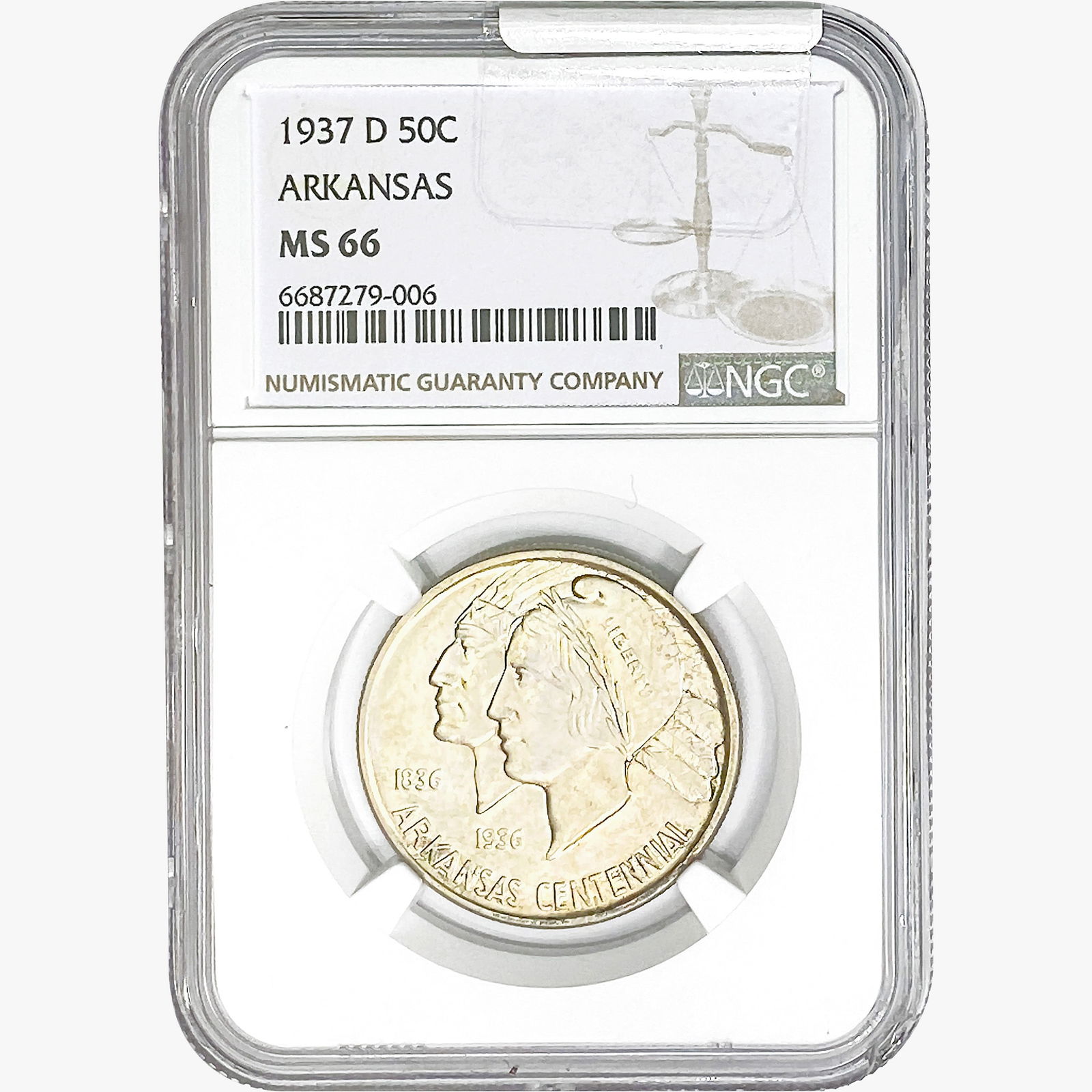 1937-D Arkansas Half Dollar NGC MS66 (1 of 2)