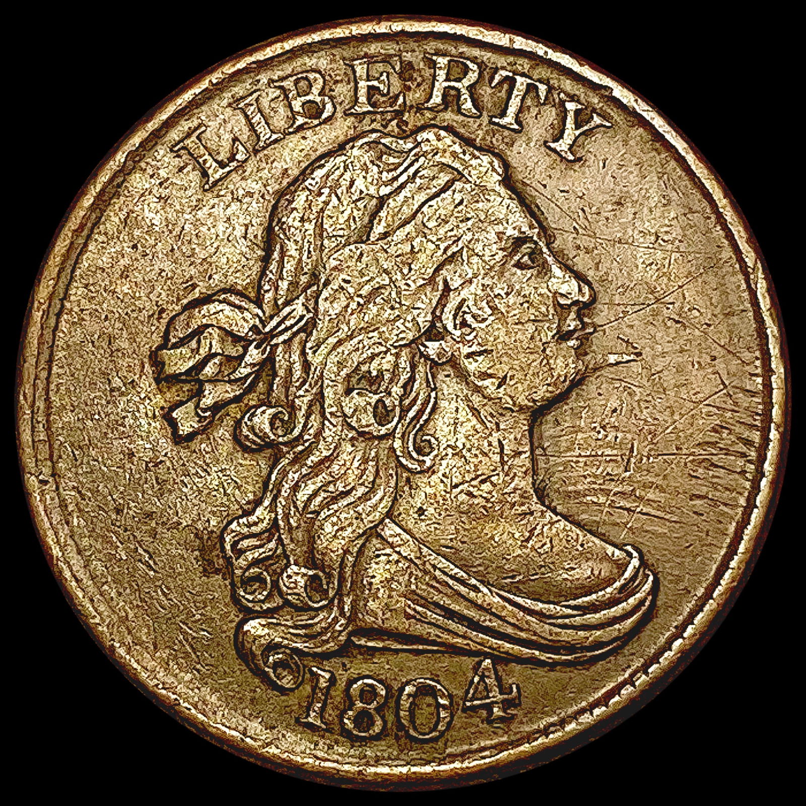 1804 Draped Bust Half Cent CLOSELY UNCIRCULATED (1 of 2)
