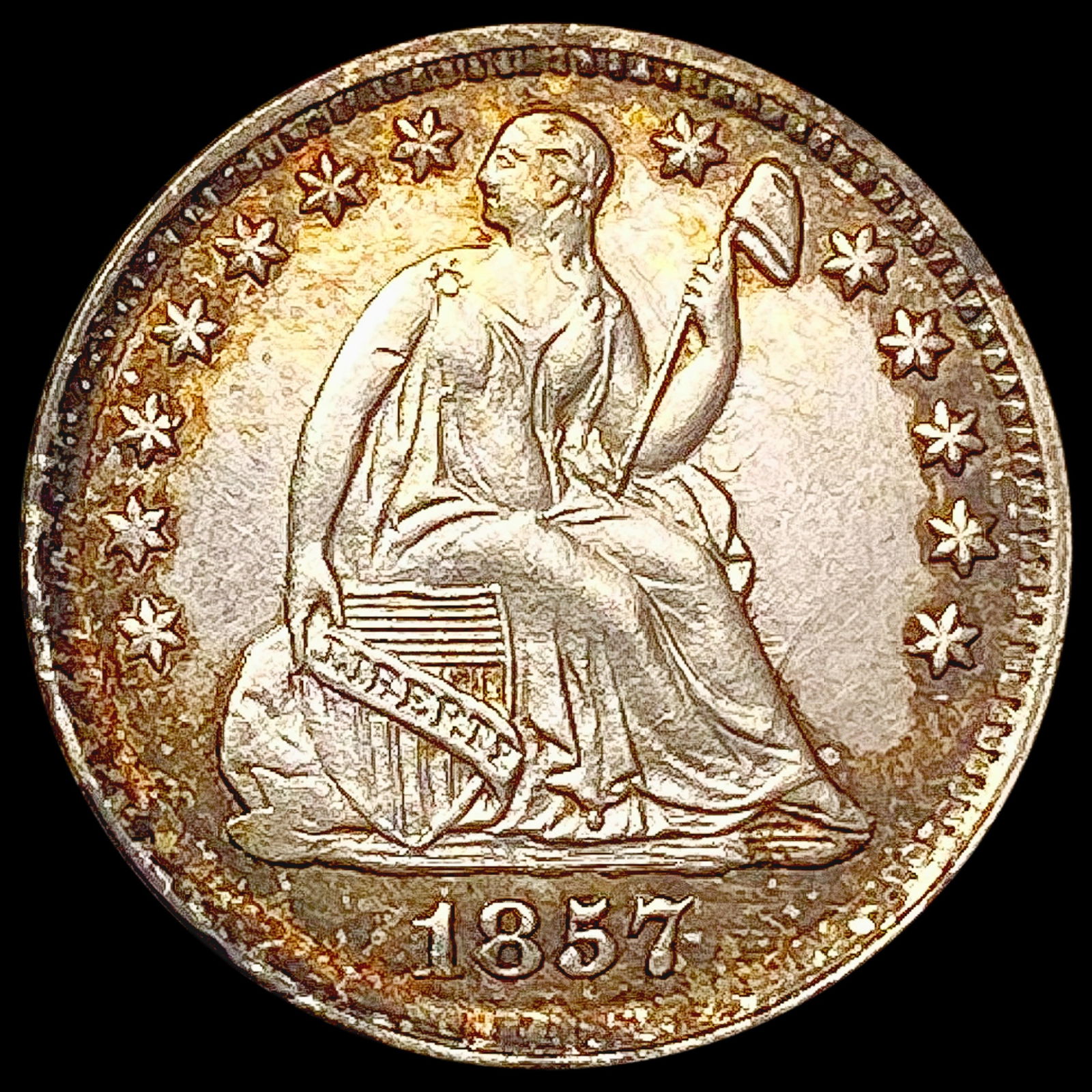 1857 Seated Liberty Half Dime CHOICE AU (1 of 2)