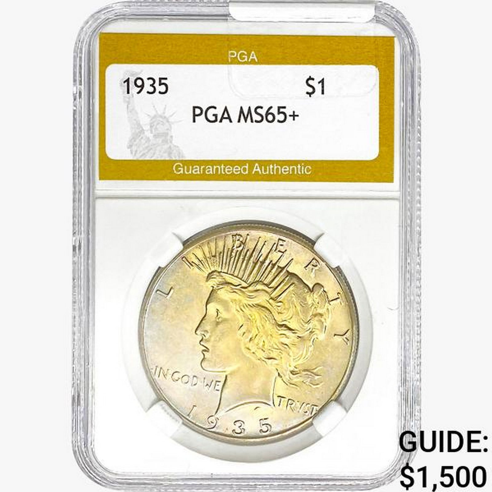 1935 Silver Peace Dollar PGA MS65+ (1 of 2)