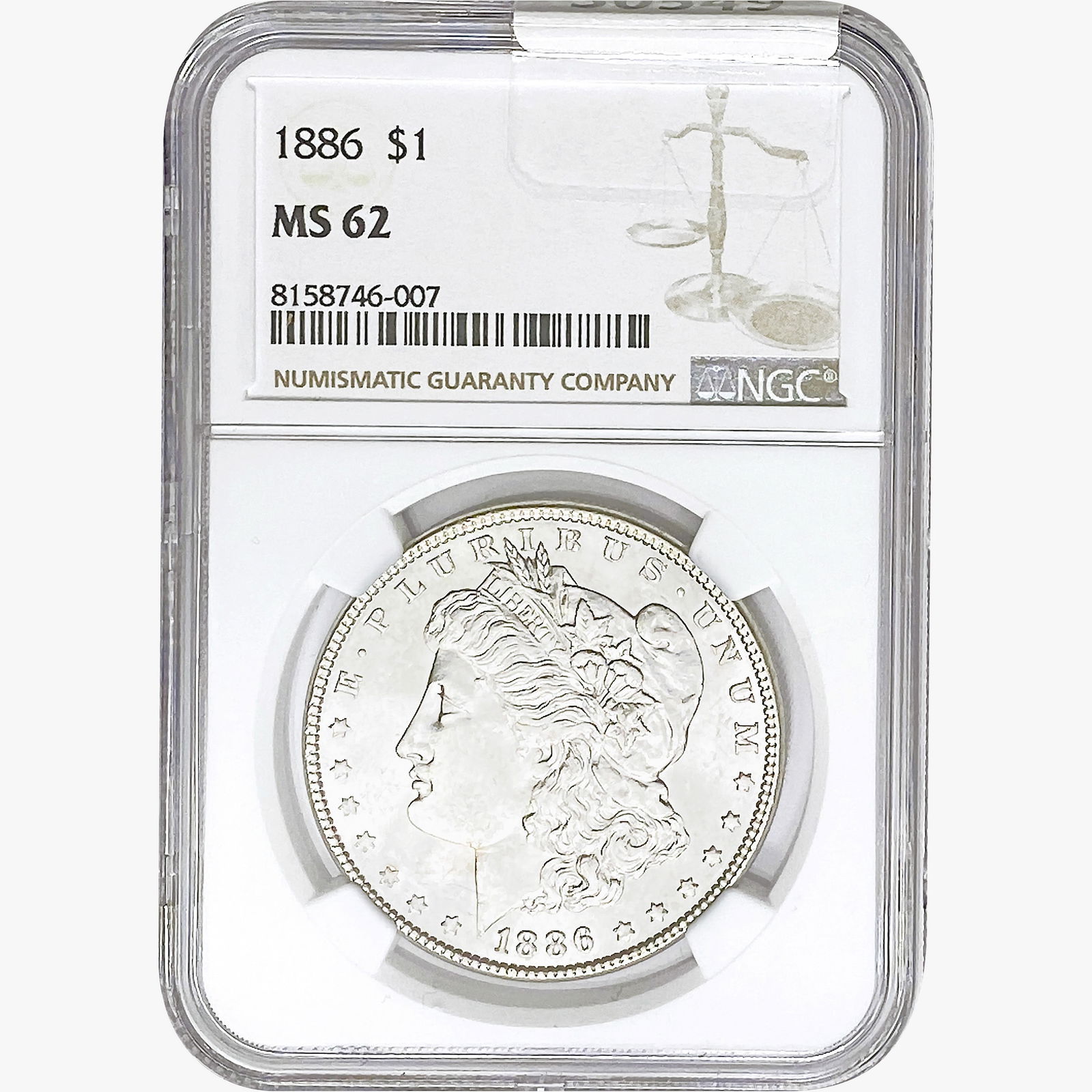 1886 Morgan Silver Dollar NGC MS62 (1 of 2)
