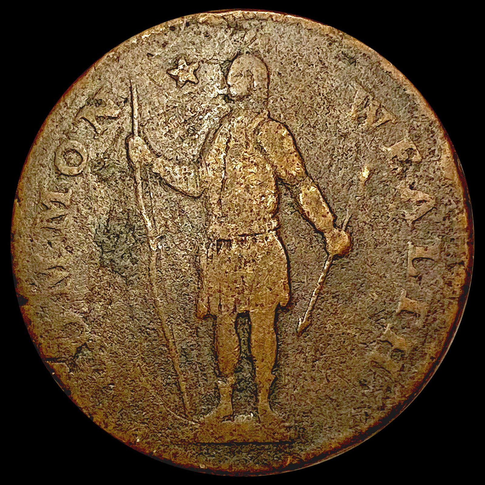 1738 Massachusetts Colonial Cent NICELY CIRCULATED (1 of 2)