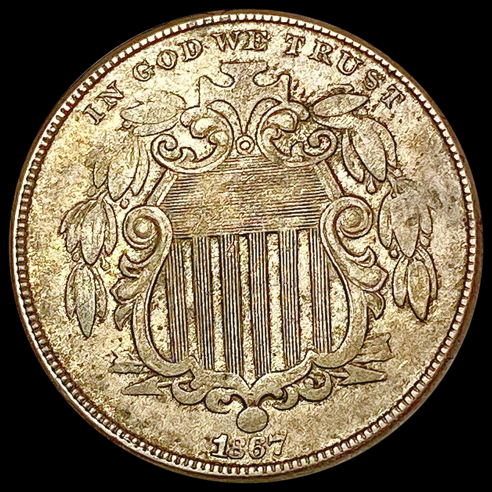 1867 Shield Nickel CLOSELY UNCIRCULATED (1 of 2)
