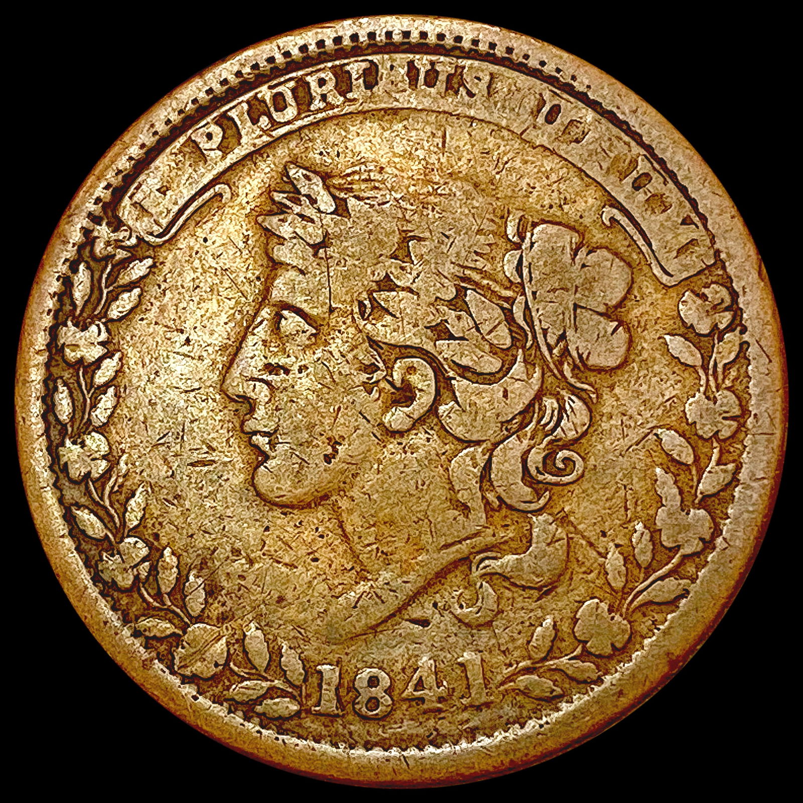 1841 Mint Drop Hard Times Token NICELY CIRCULATED (1 of 2)