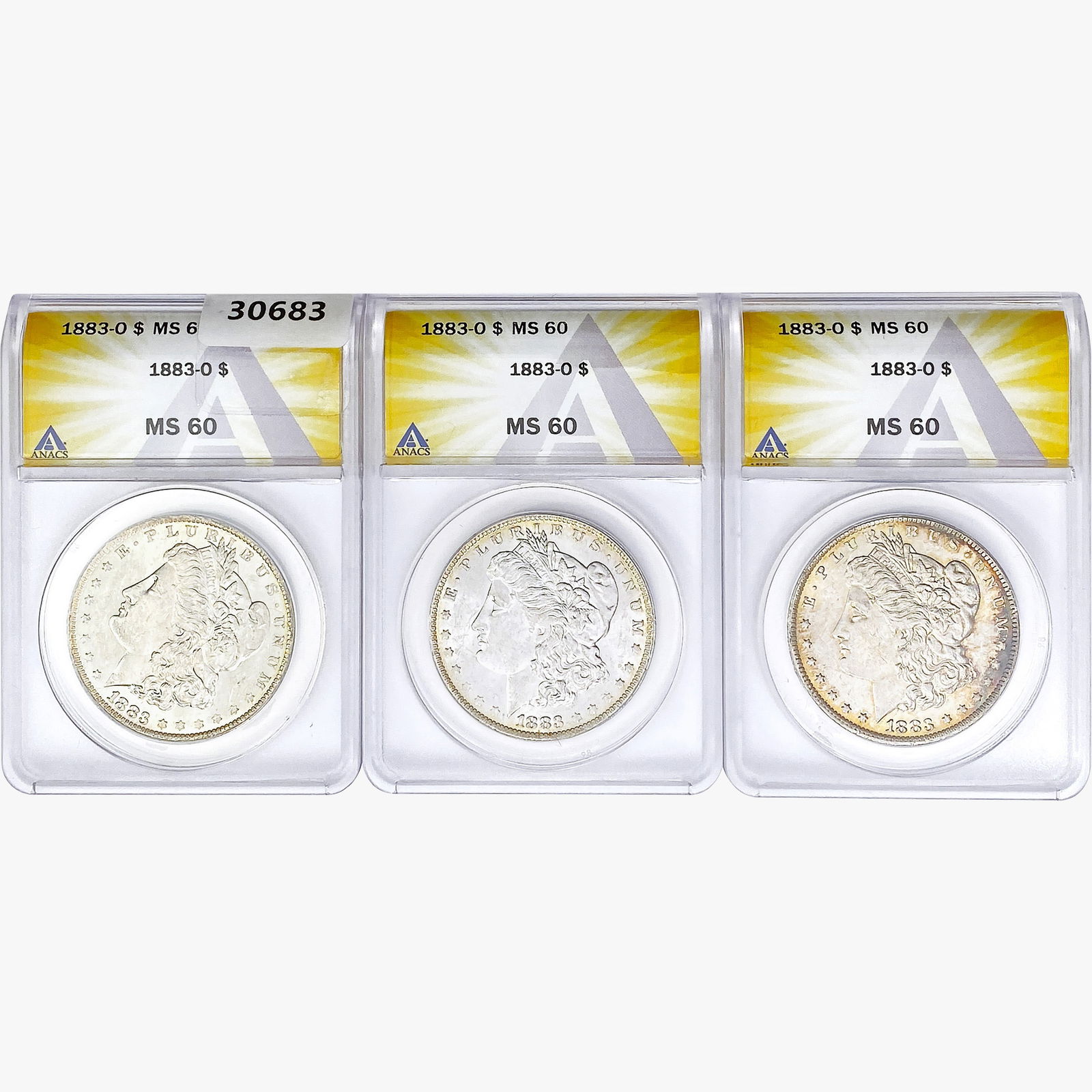 [3] 1883-O Morgan Silver Dollar ANACS MS60 (1 of 2)