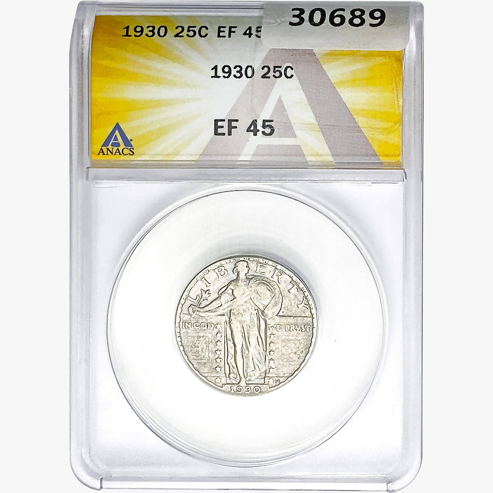 1930 Standing Liberty Quarter ANACS EF45: 1930 Standing Liberty Quarter ANACS EF45