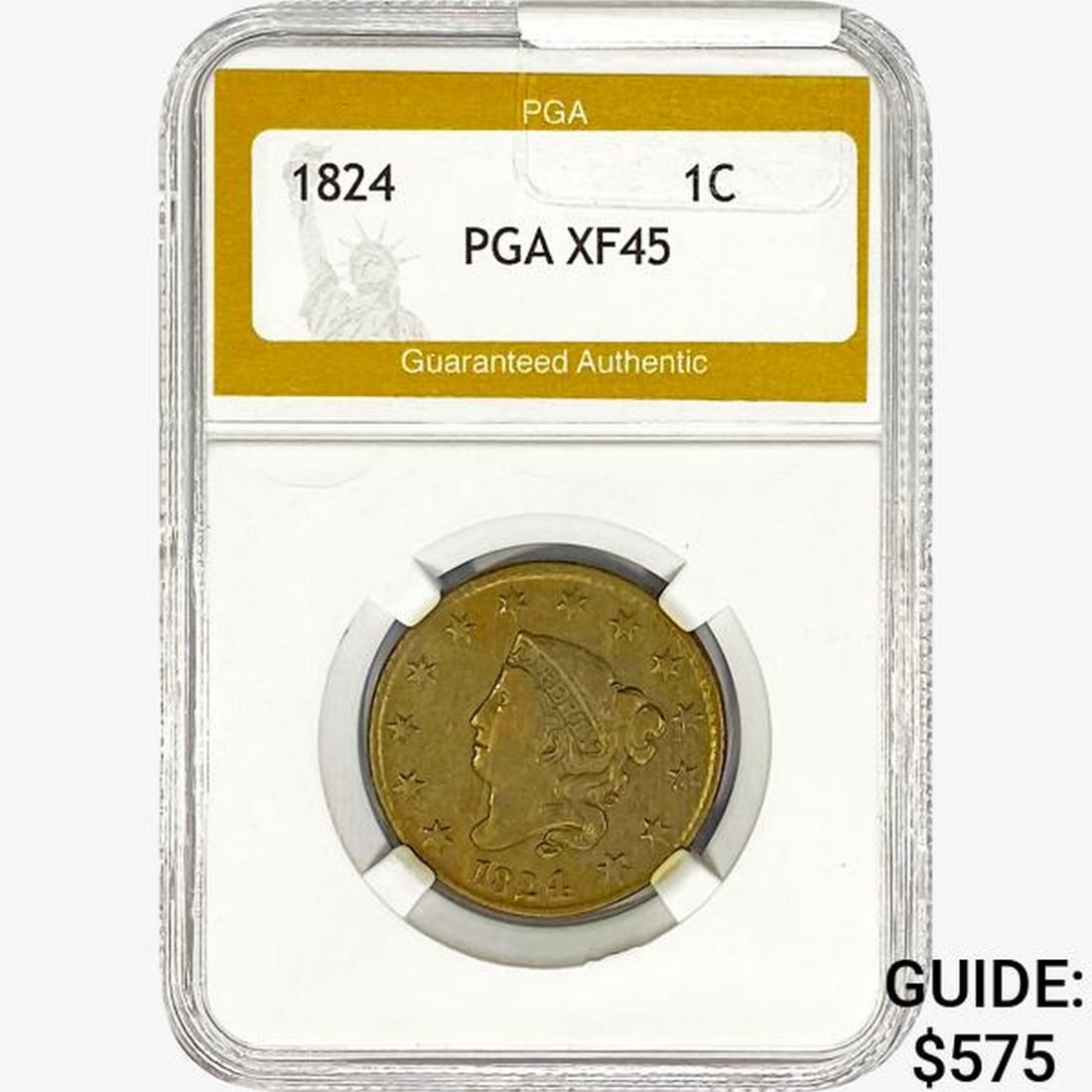1824 Coronet Head Large Cent PGA XF45+ (1 of 2)