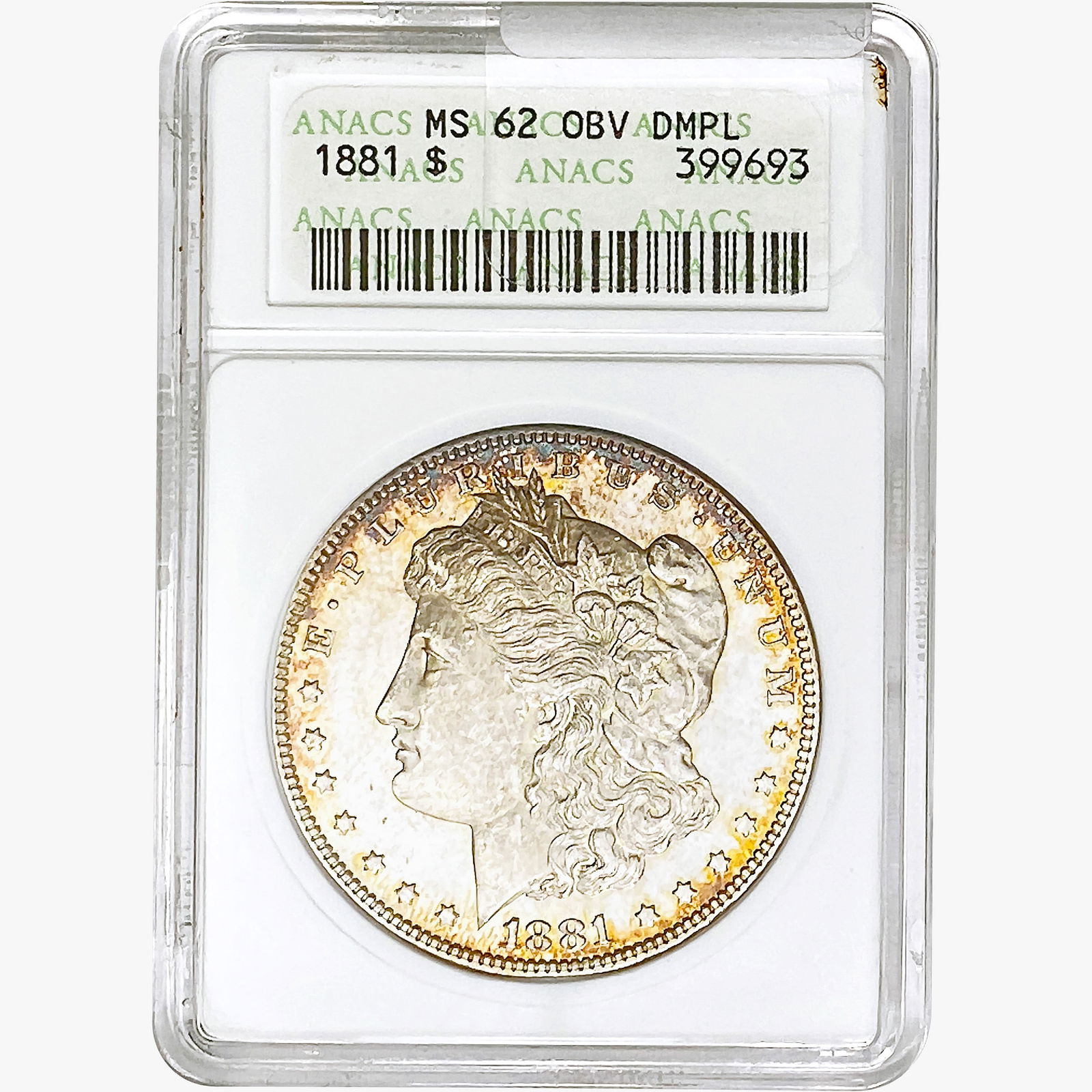1881 Morgan Silver Dollar ANACS MS62 OBV DMPL (1 of 2)
