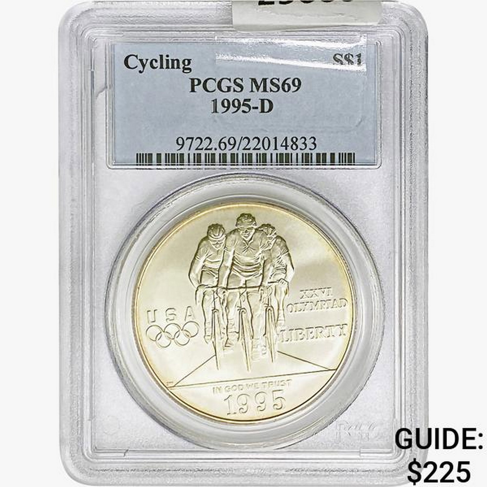1995-D .7734oz. Silver Dollar Cycling PCGS MS69: 1995-D .7734oz. Silver Dollar Cycling PCGS MS69