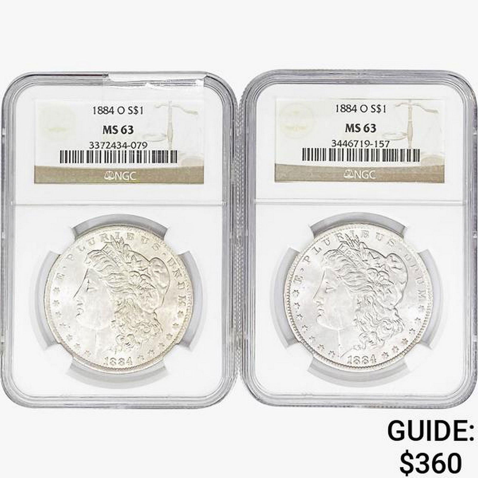 1884-O [2] Morgan Silver Dollar NGC MS63 (1 of 2)