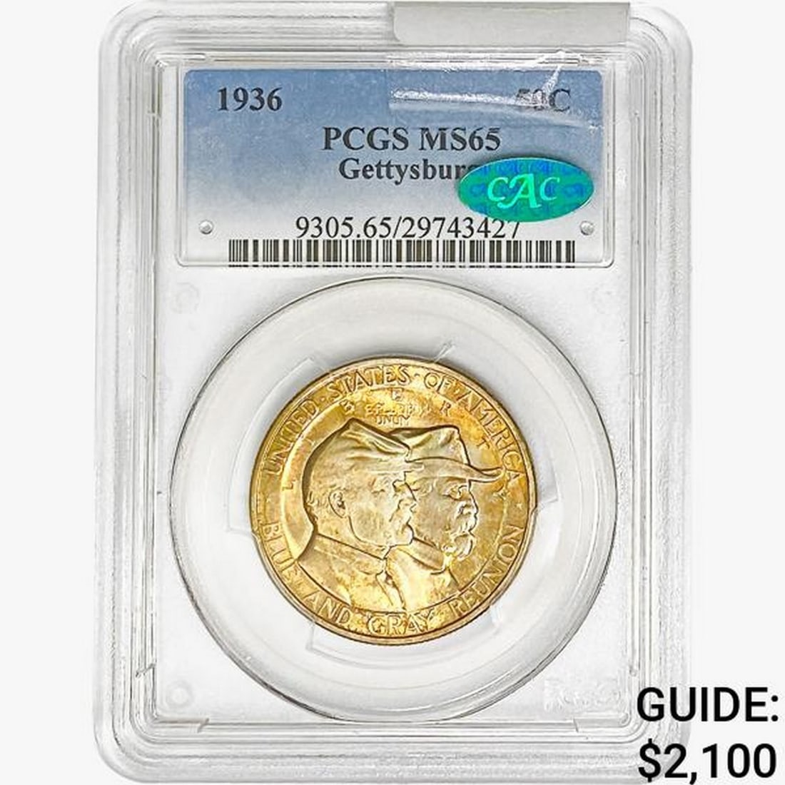 1936 Gettysburg Half Dollar PCGS MS65 (1 of 2)