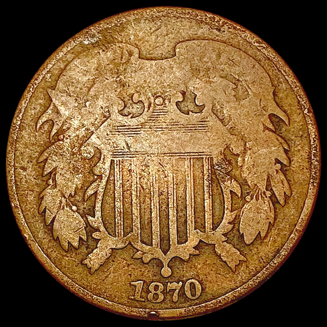 1870 Two Cent Piece NICELY CIRCULATED (1 of 2)