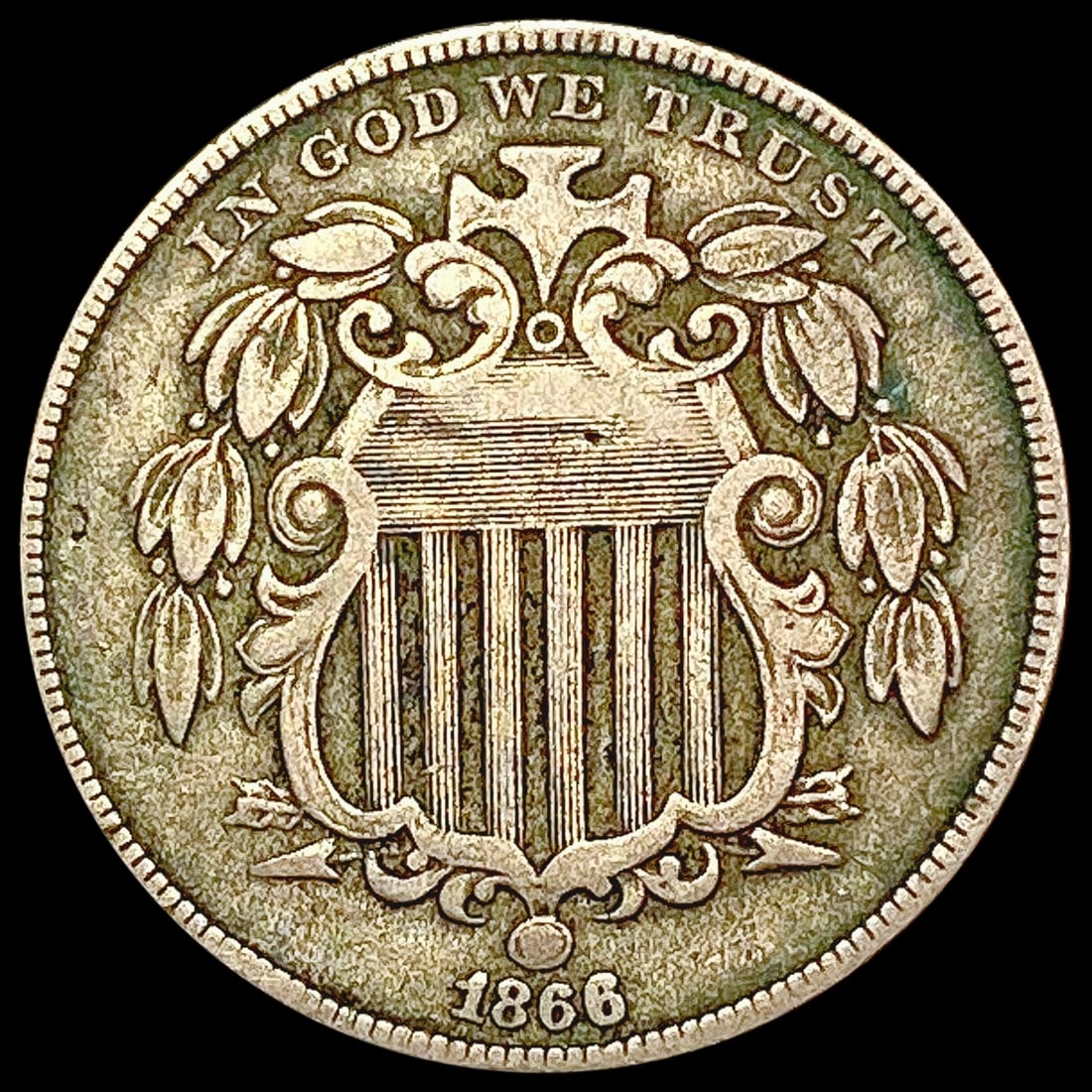 1866 Shield Nickel LIGHTLY CIRCULATED (1 of 2)