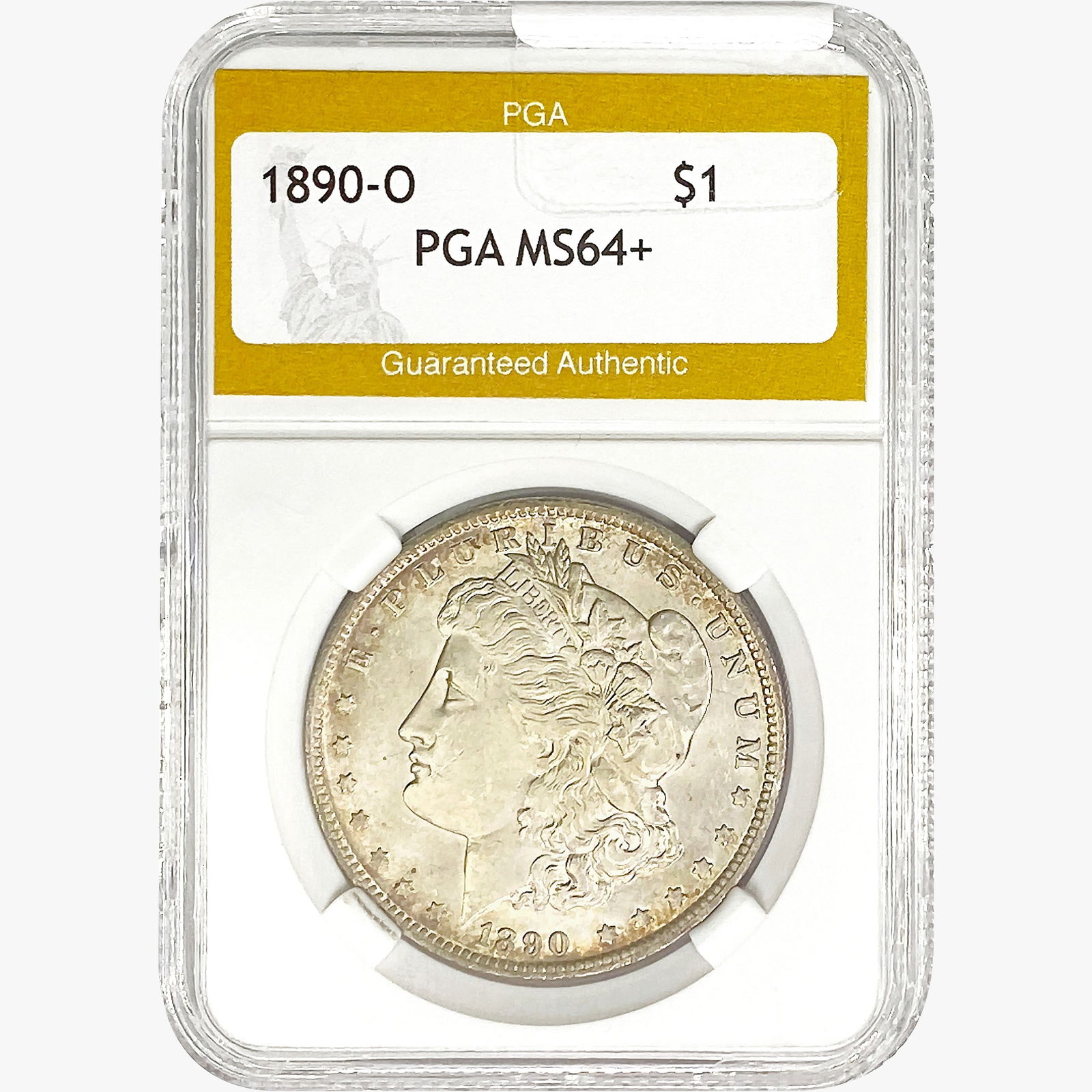 1890-O Morgan Silver Dollar PGA MS64+ (1 of 2)
