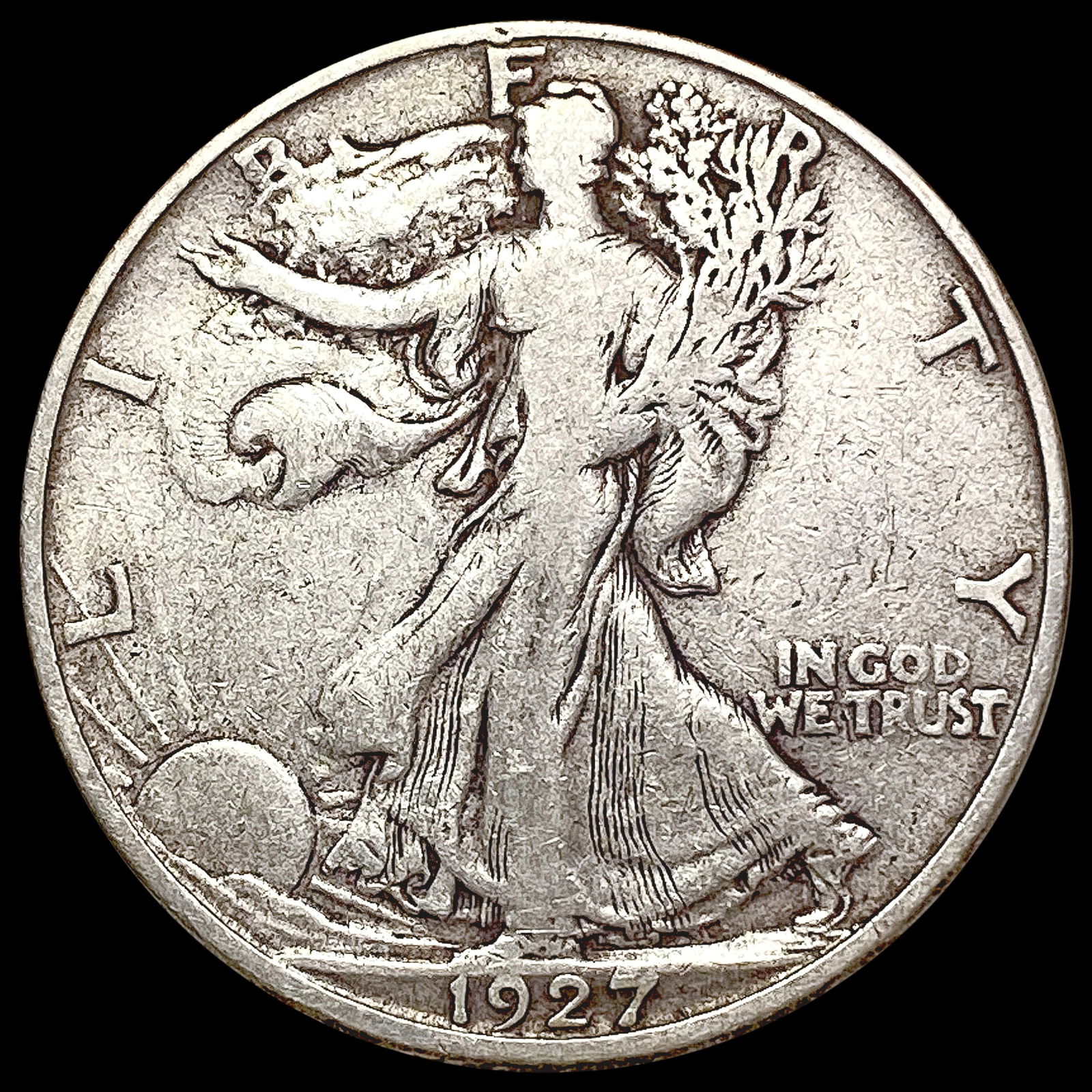 1927-S Walking Liberty Half Dollar LIGHTLY CIRCULATED (1 of 2)