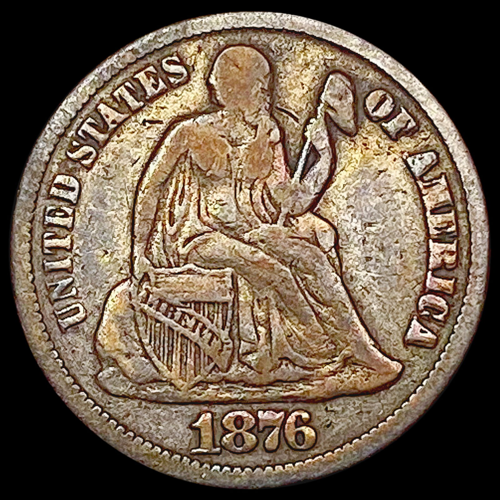 1876 Seated Liberty Dime NEARLY UNCIRCULATED (1 of 2)