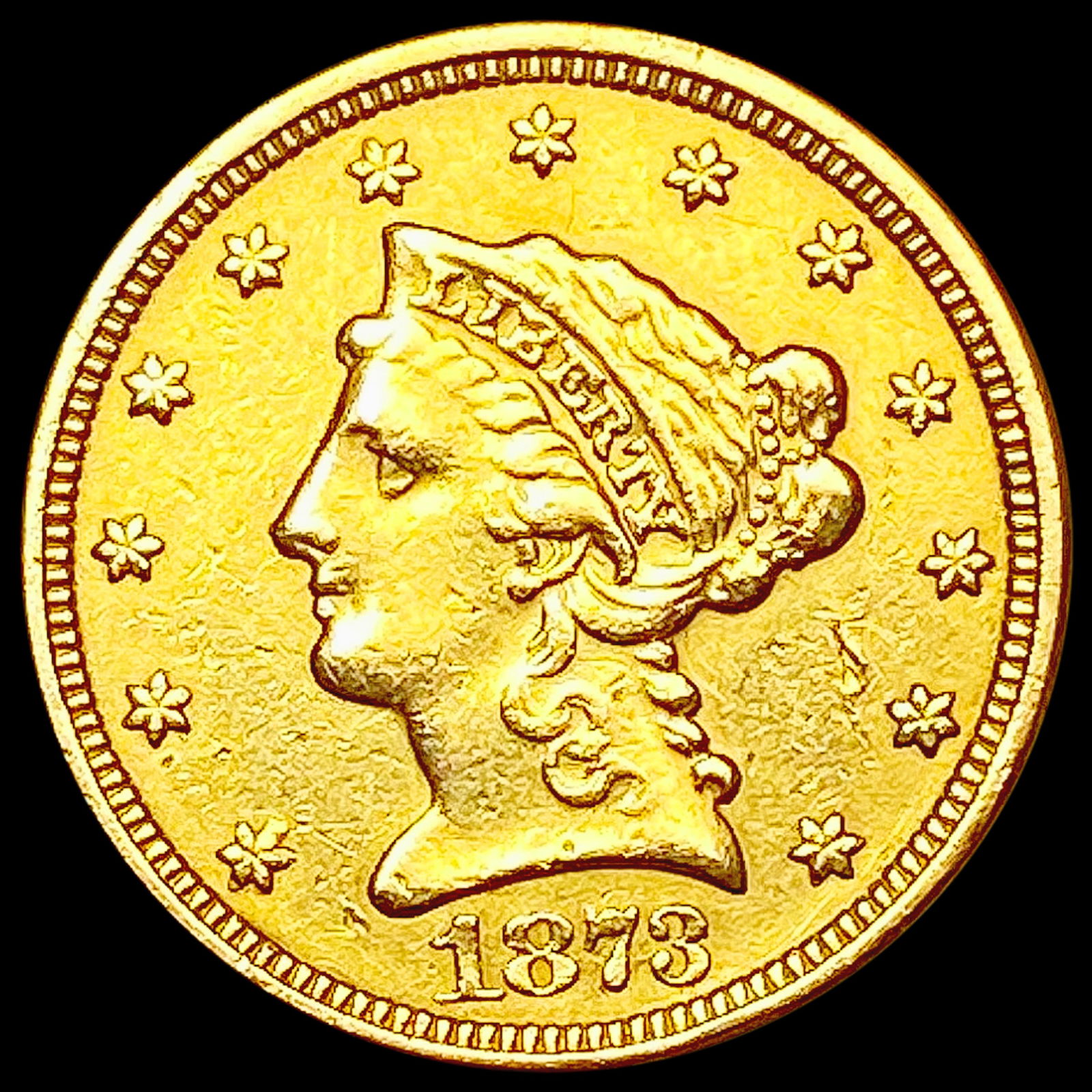 1873 $2.50 Gold Quarter Eagle CLOSELY UNCIRCULATED (1 of 2)