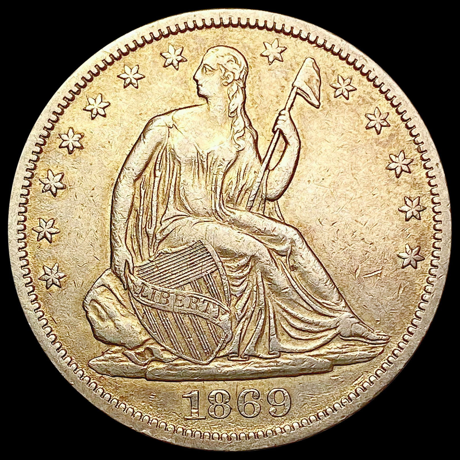 1869-S Seated Liberty Half Dollar CLOSELY UNCIRCULATED (1 of 2)