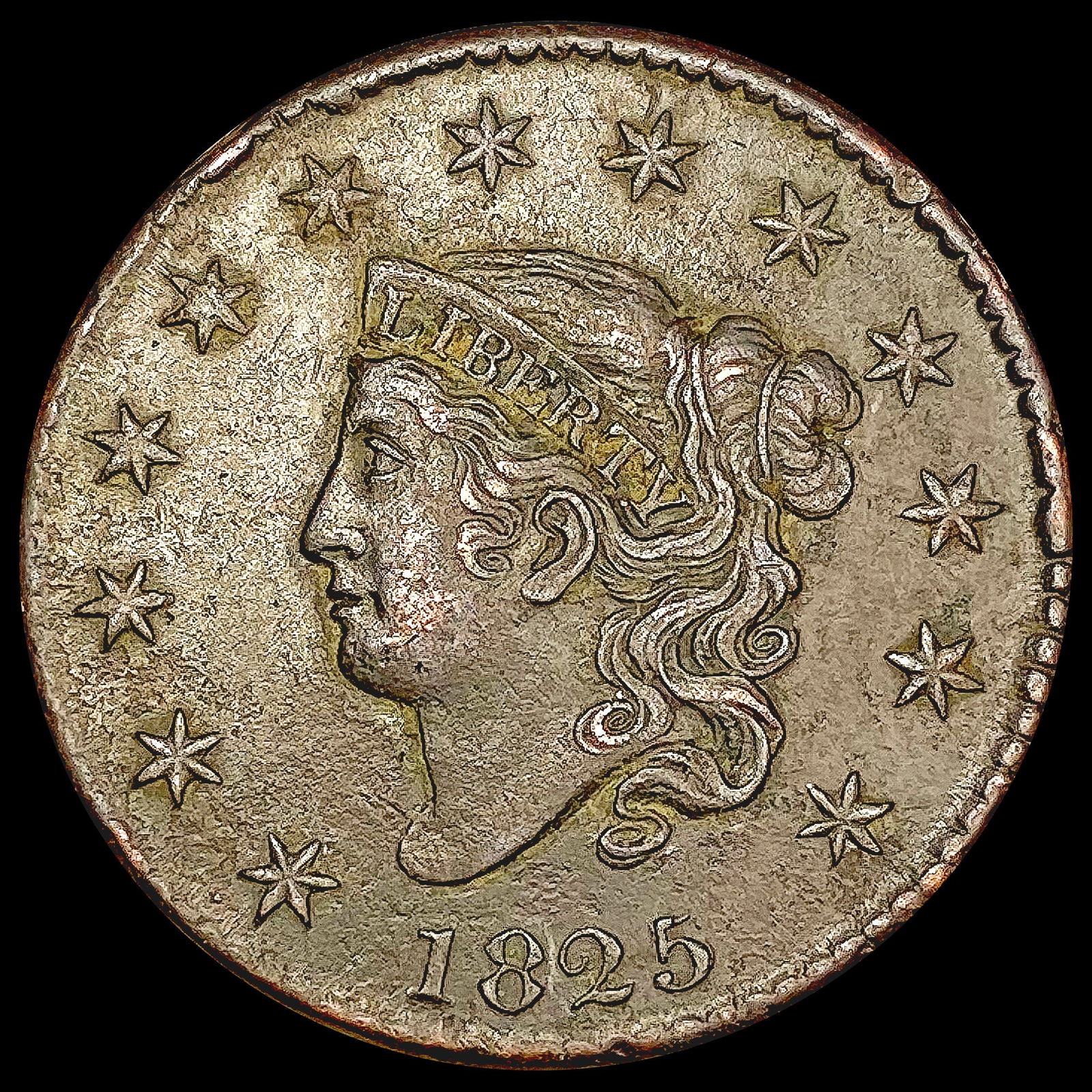 1825 Coronet Head Large Cent NEARLY UNCIRCULATED (1 of 2)