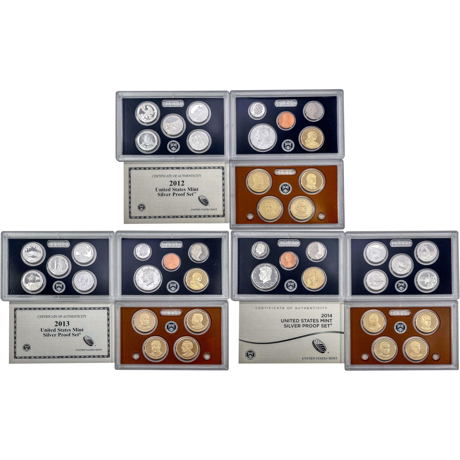 [3] 2012-2014 [14 Coin] U.S. Mint Silver Proof Set (1 of 2)