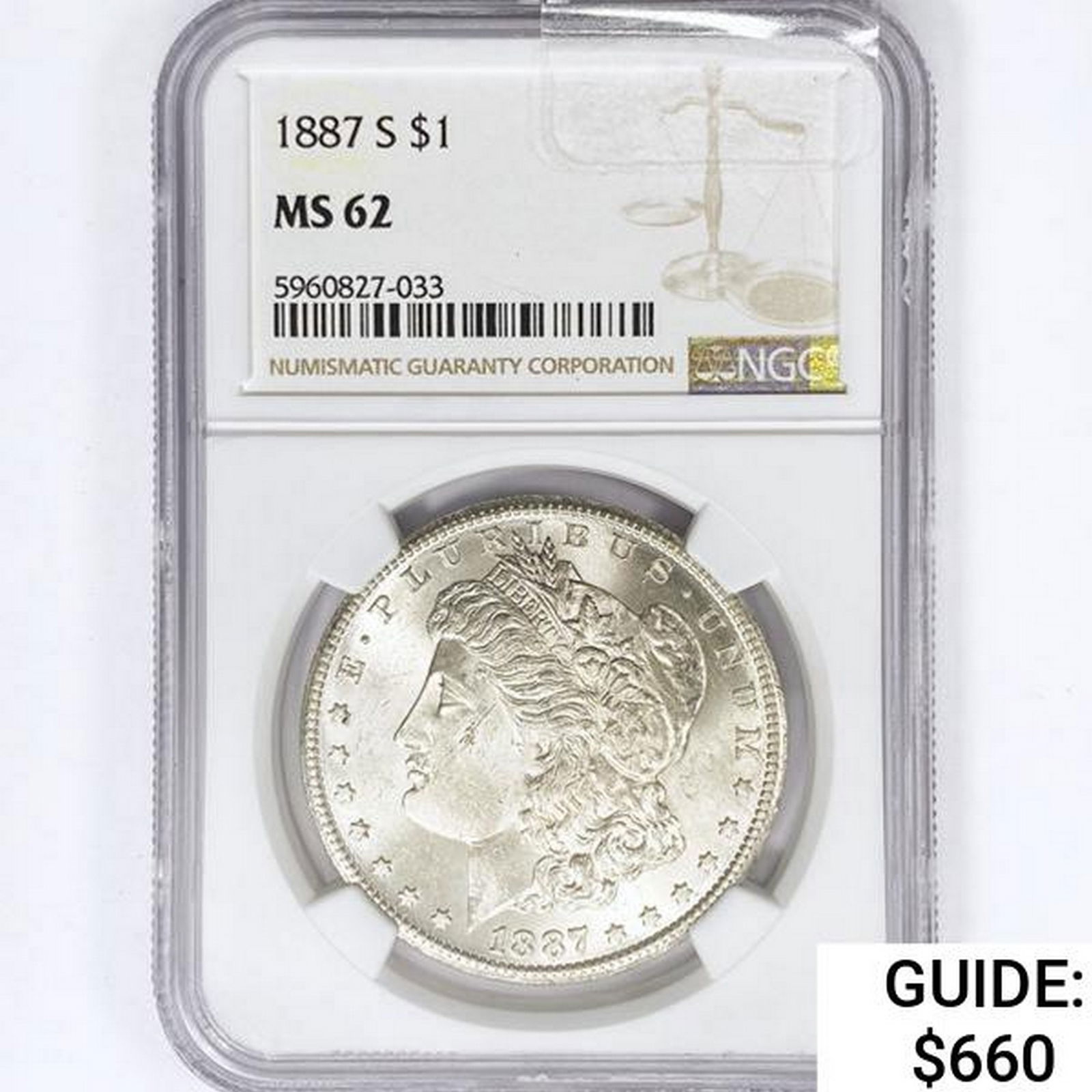 1887-S Morgan Silver Dollar NGC MS62 (1 of 2)