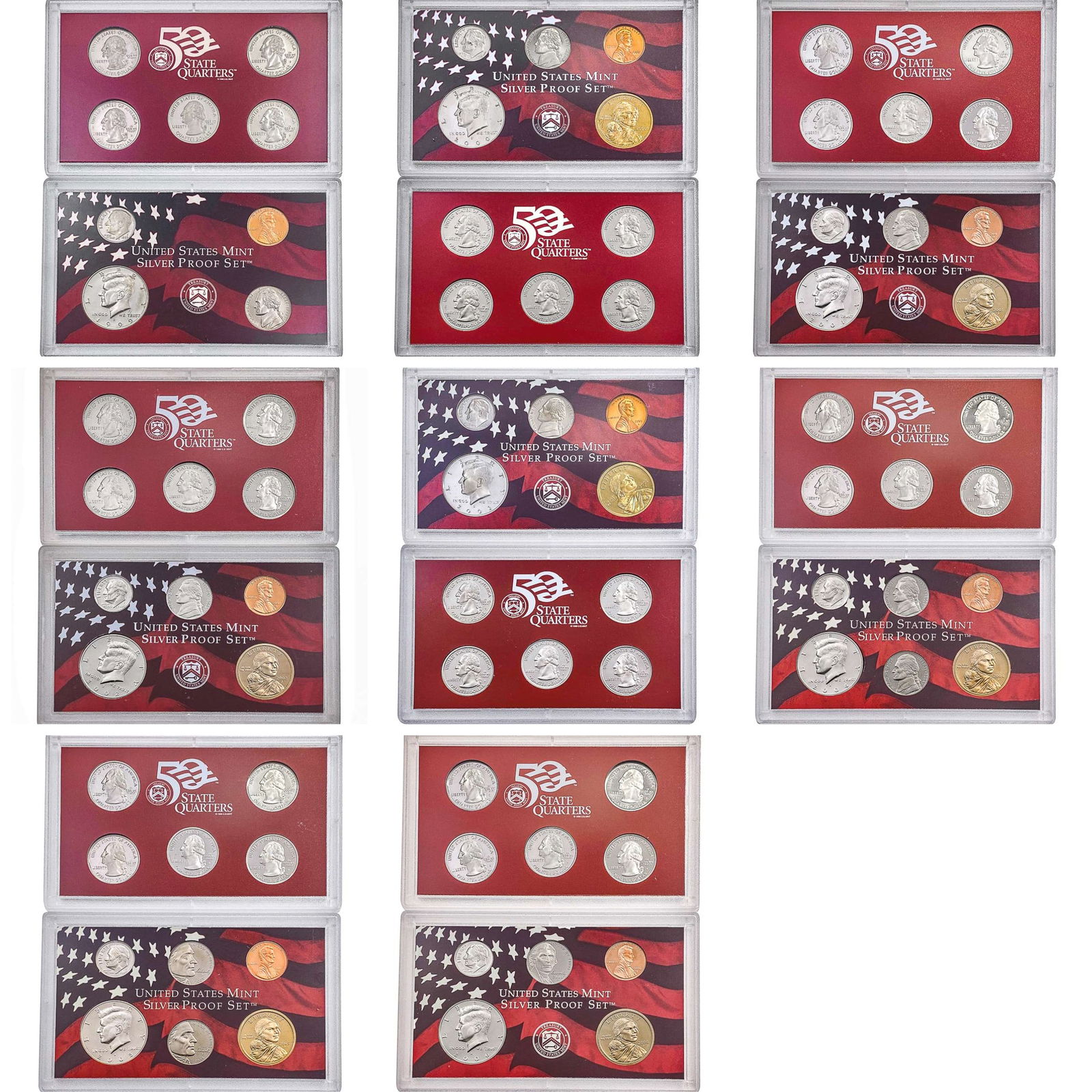 [8] 1999-2006 [10 Coin] U.S. Mint Silver Proof Set (1 of 3)