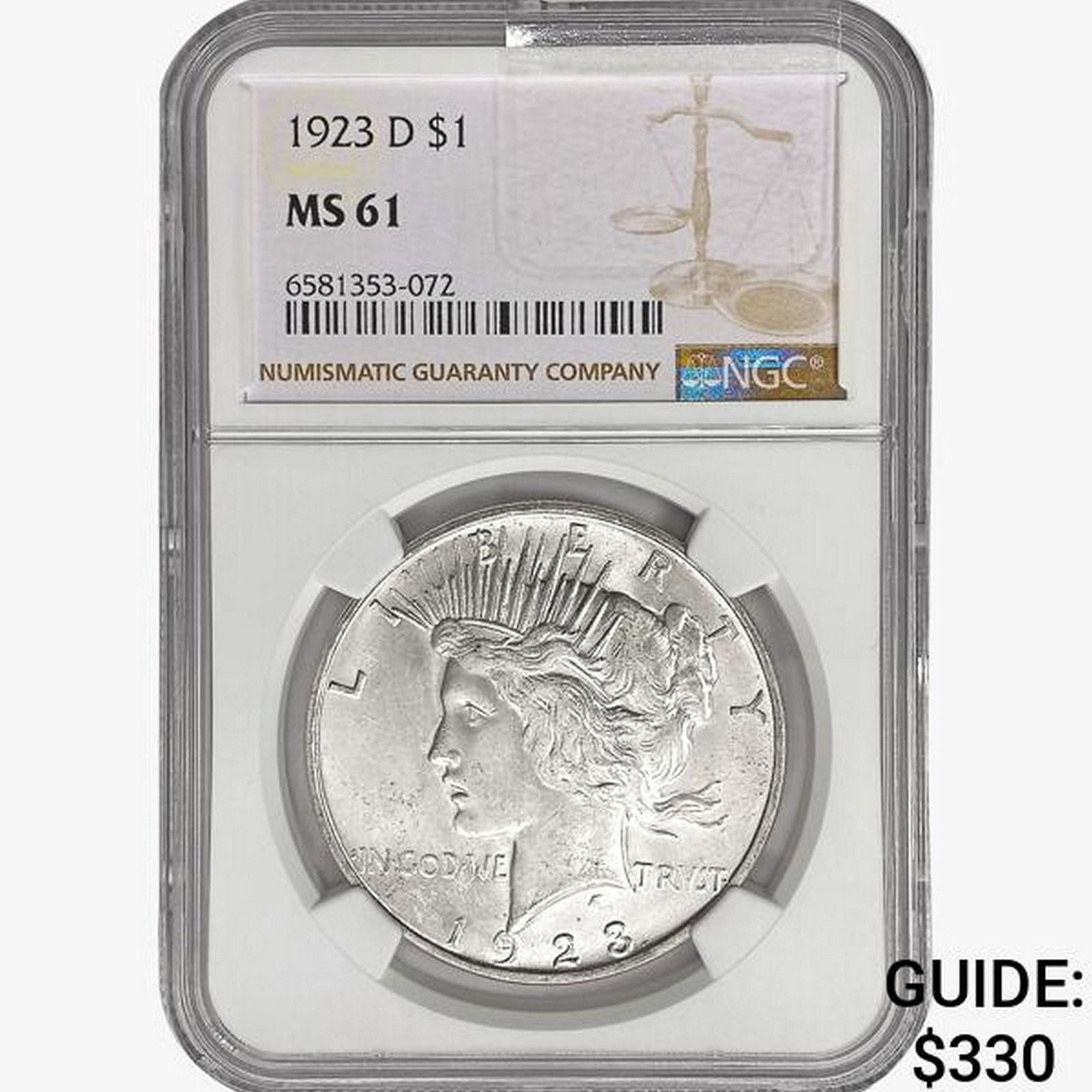 1923-D Silver Peace Dollar NGC MS61 (1 of 2)
