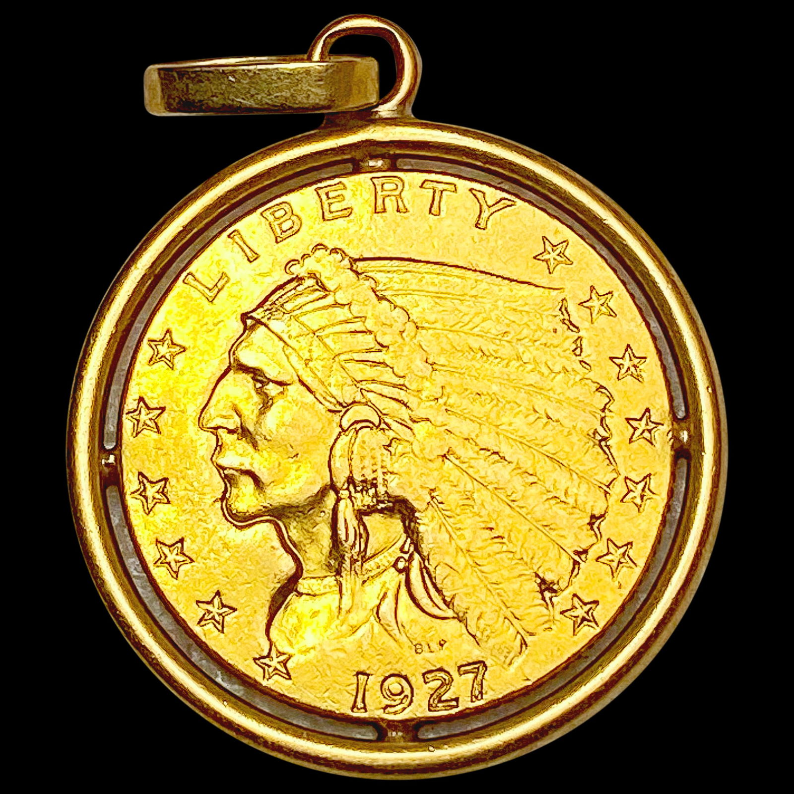 1927 in 14KT Bezel $2.50 Gold Quarter Eagle HIGH GRADE (1 of 2)