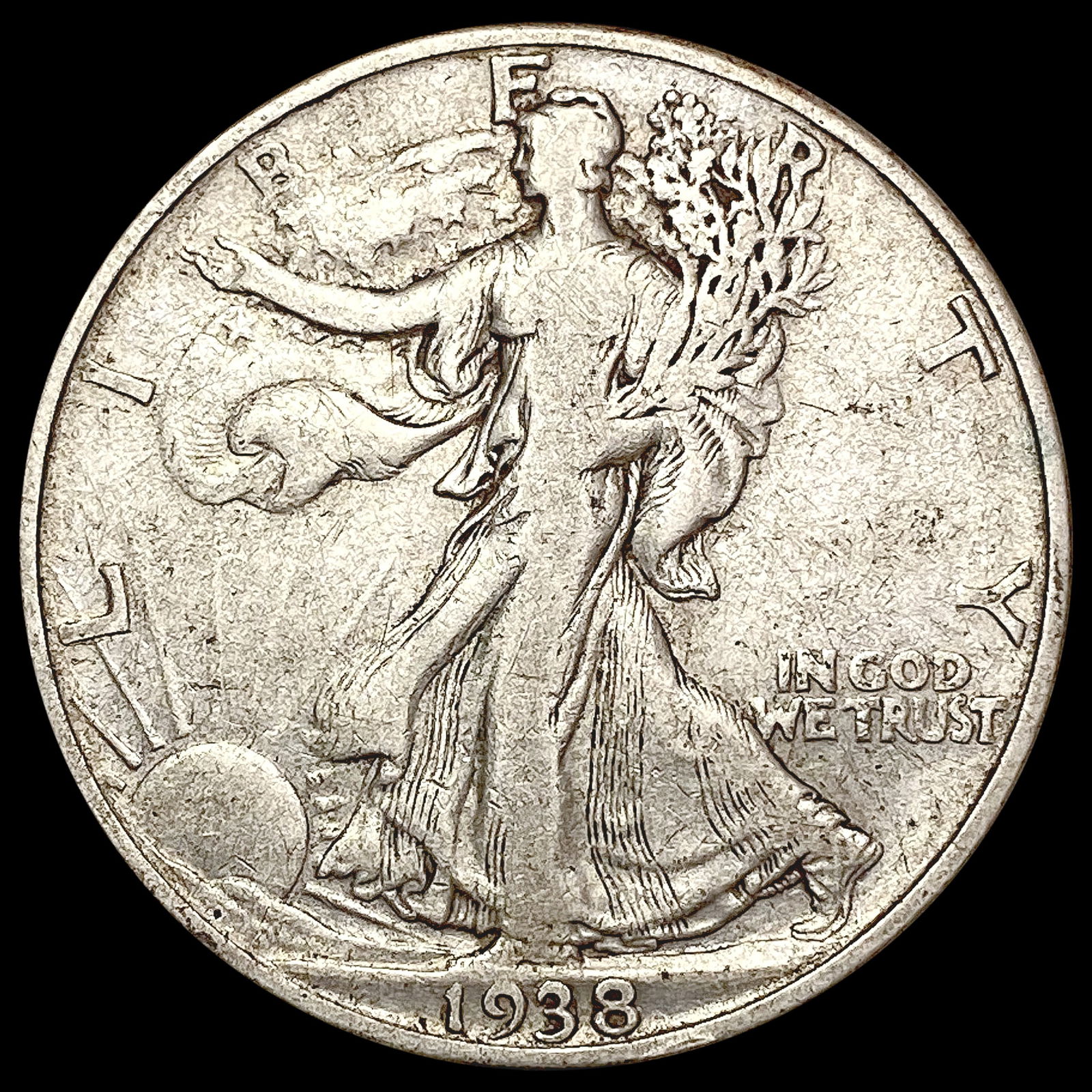 1938-D Walking Liberty Half Dollar LIGHTLY CIRCULATED (1 of 2)
