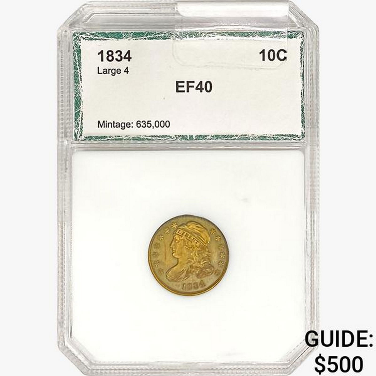 1834 Capped Bust Dime PCI EF40 Large 4 (1 of 2)