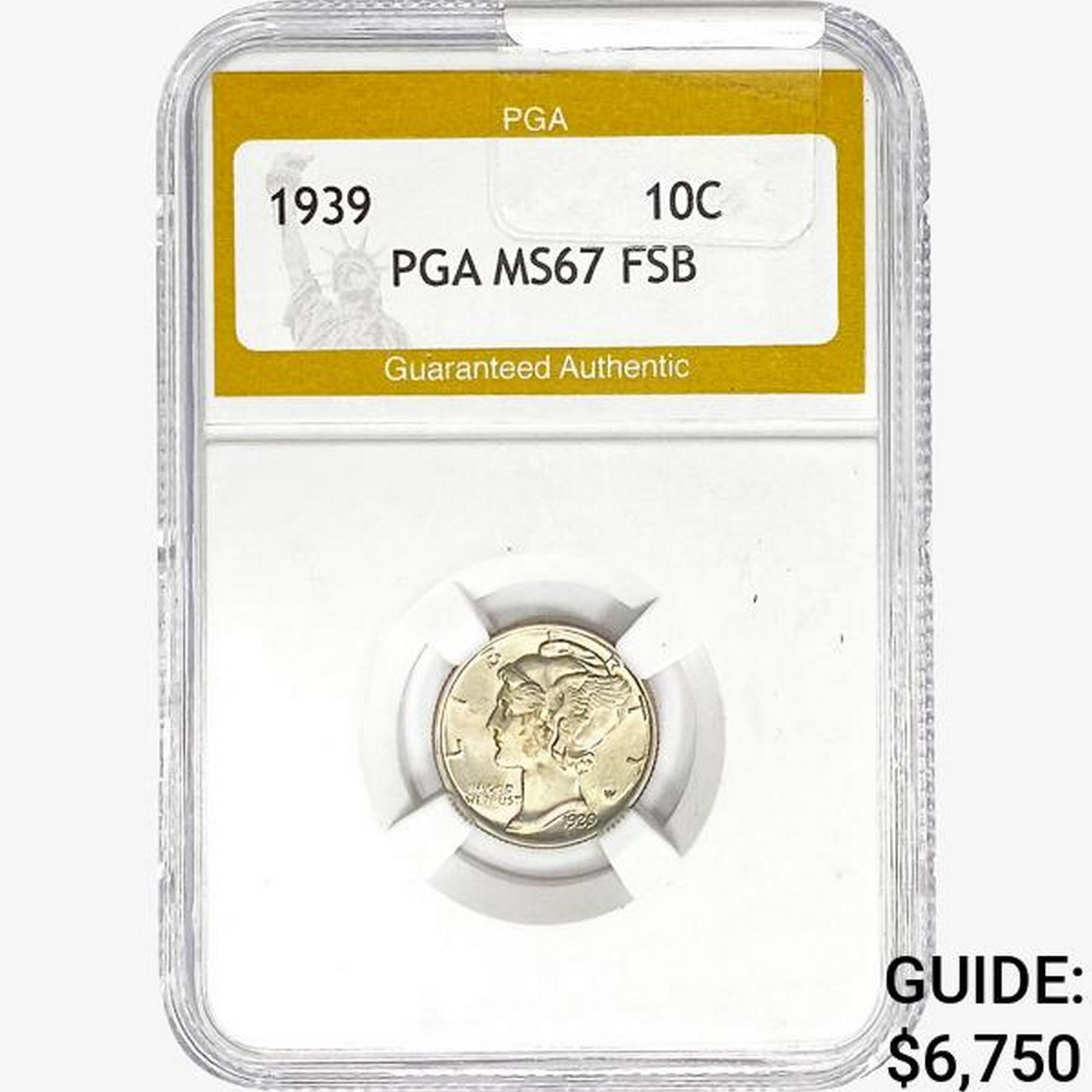 1939 Mercury Silver Dime PGA MS67 FSB (1 of 2)