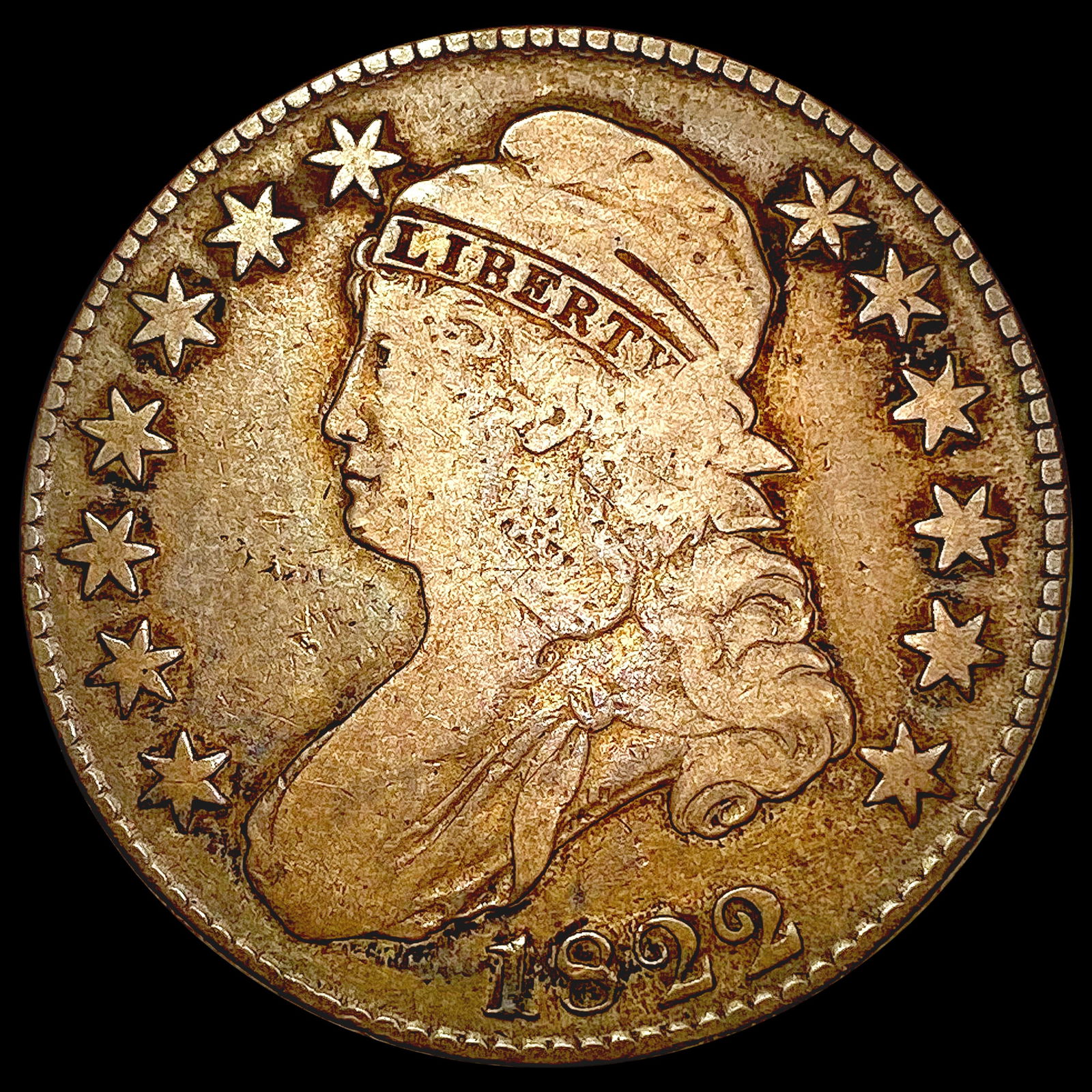 1822 Capped Bust Half Dollar LIGHTLY CIRCULATED (1 of 2)