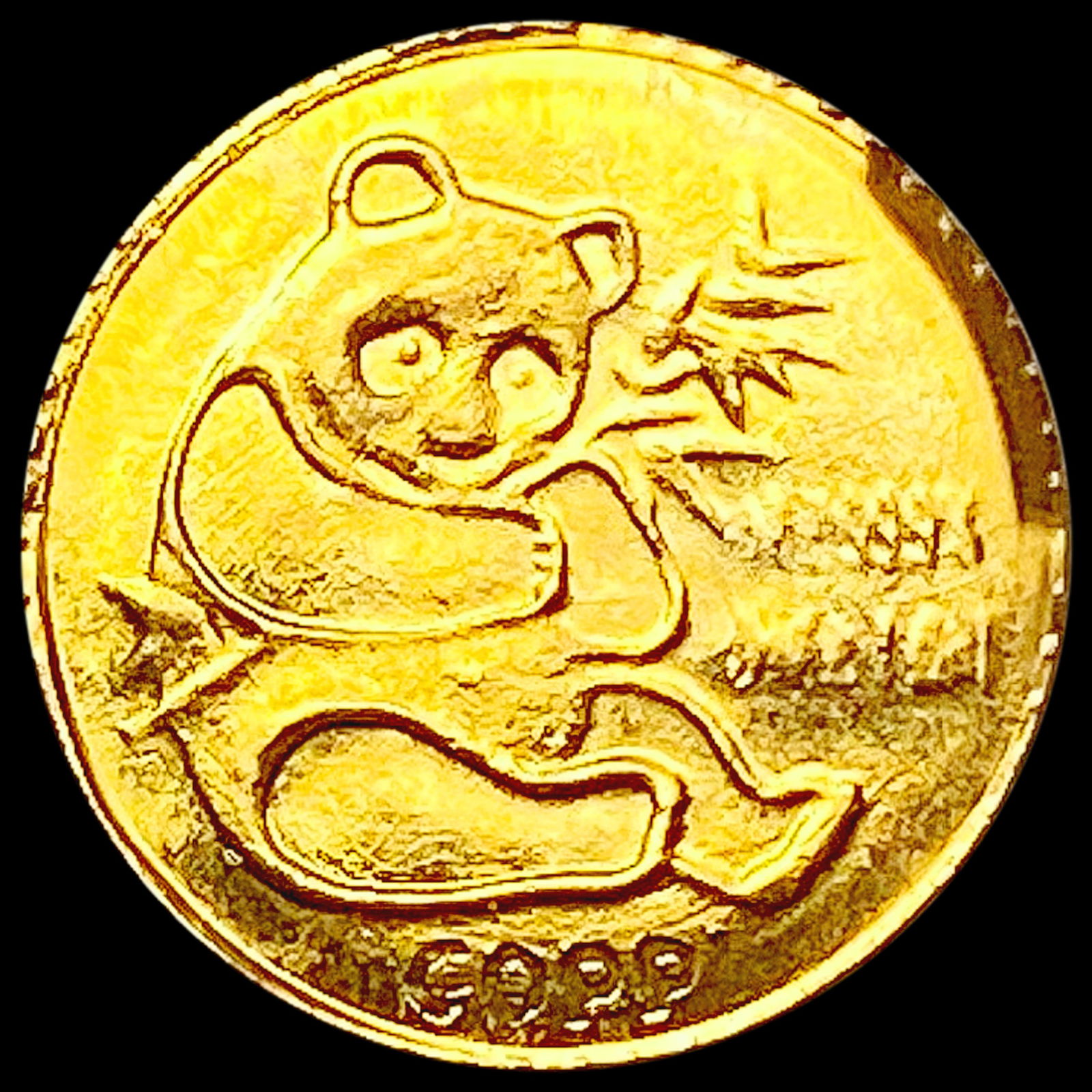 1982 Gold Panda Token HIGH GRADE (1 of 2)