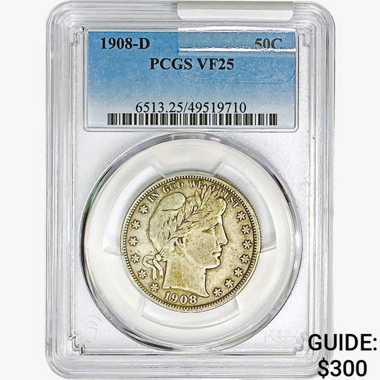 1908-D Barber Half Dollar PCGS VF25 (1 of 2)