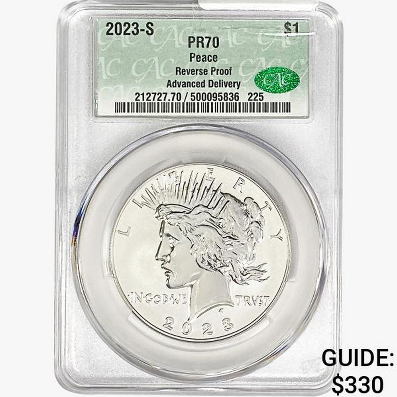 2023-S Silver Peace Dollar CAC PR70 Reverse Proof (1 of 2)