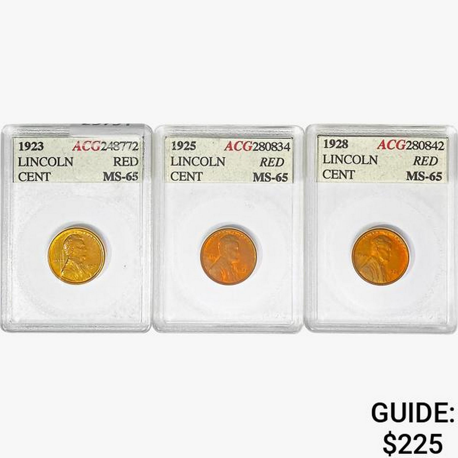 [3]1923-1928 Wheat Cent ACG MS65 RED (1 of 2)