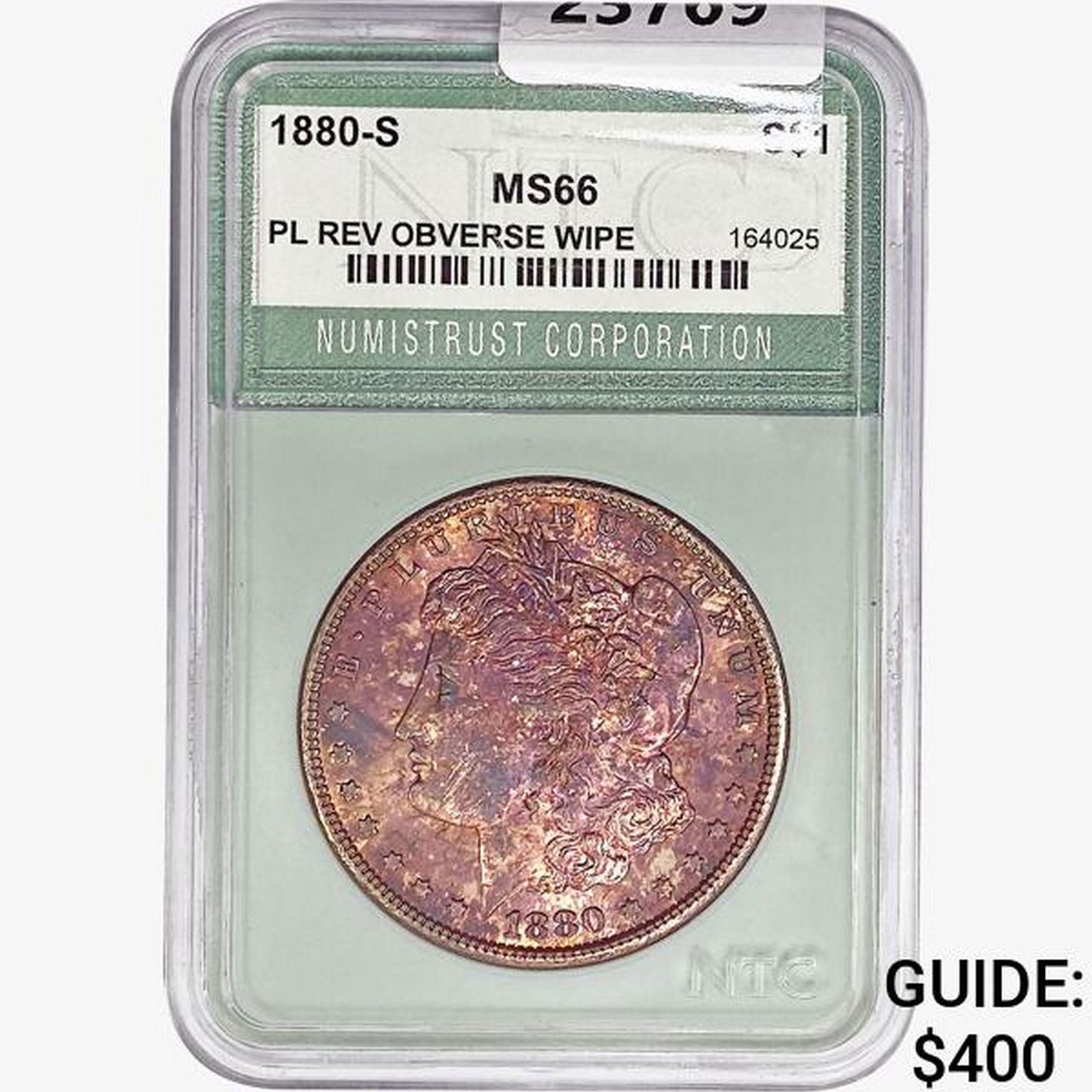 1880-S Morgan Silver Dollar NTC MS66 PL Rev Obv Wipe (1 of 2)
