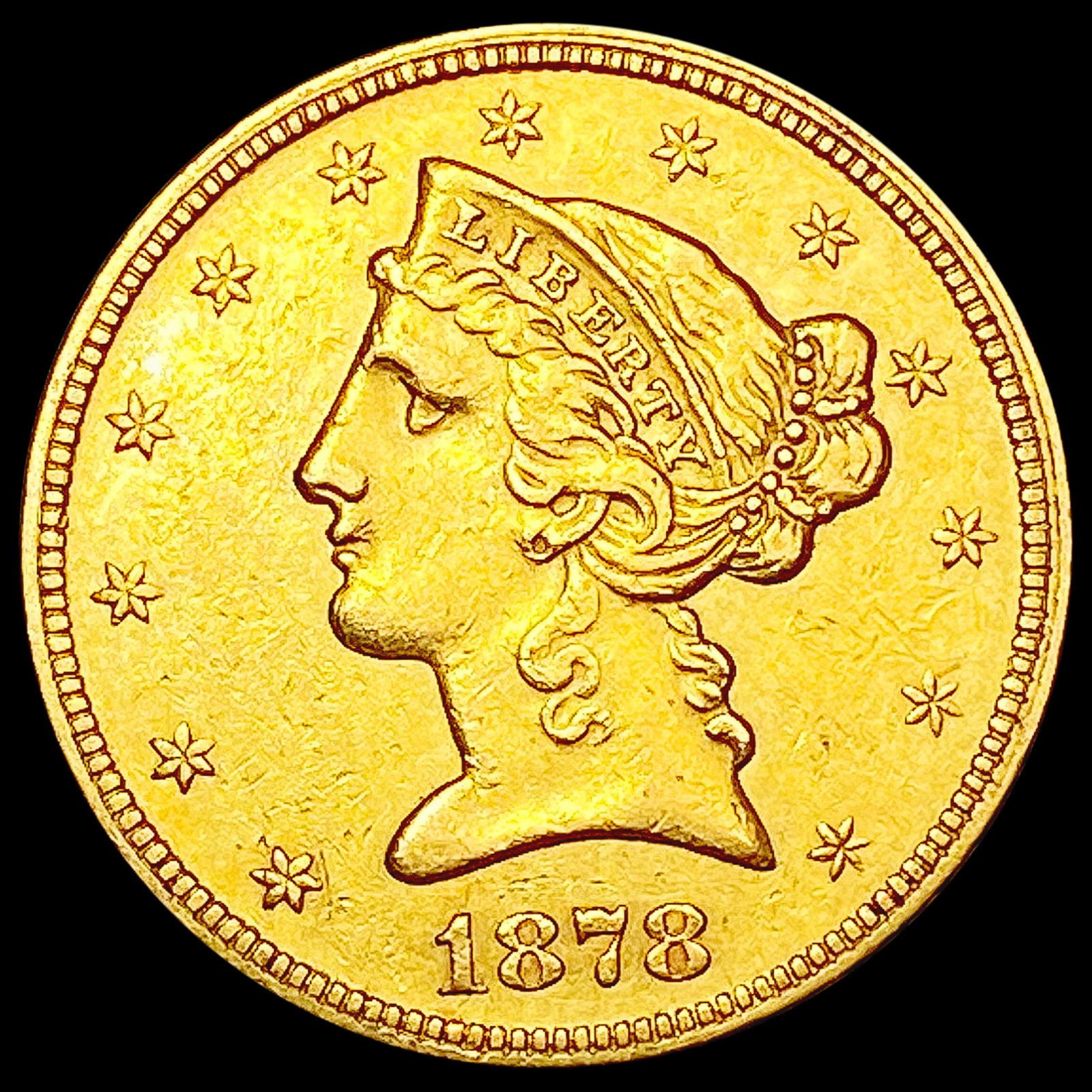 1878 $5 Gold Half Eagle CLOSELY UNCIRCULATED (1 of 2)