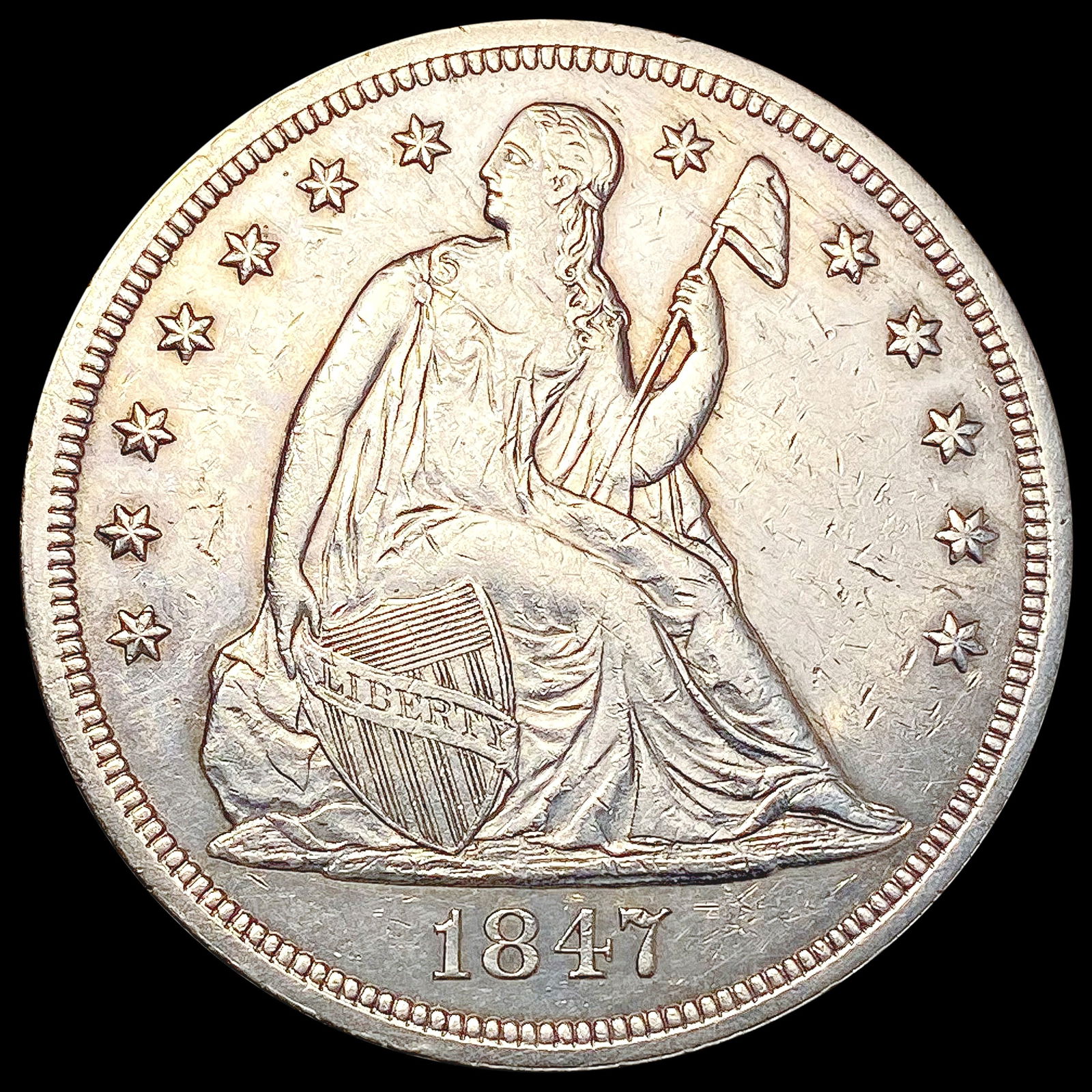 1847 Seated Liberty Dollar CLOSELY UNCIRCULATED (1 of 2)