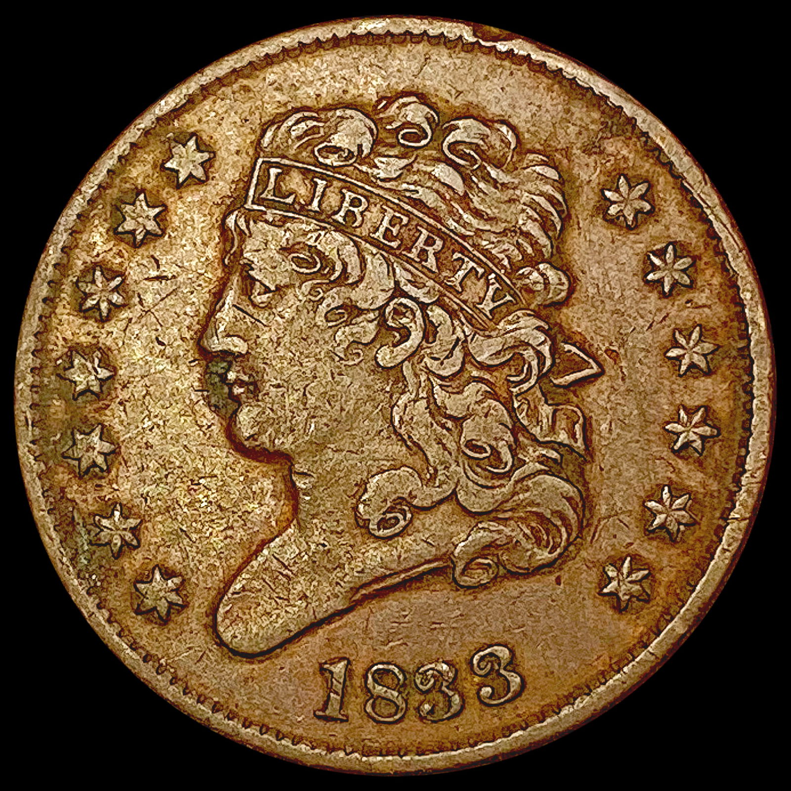 1833 Classic Head Half Cent CLOSELY UNCIRCULATED (1 of 2)