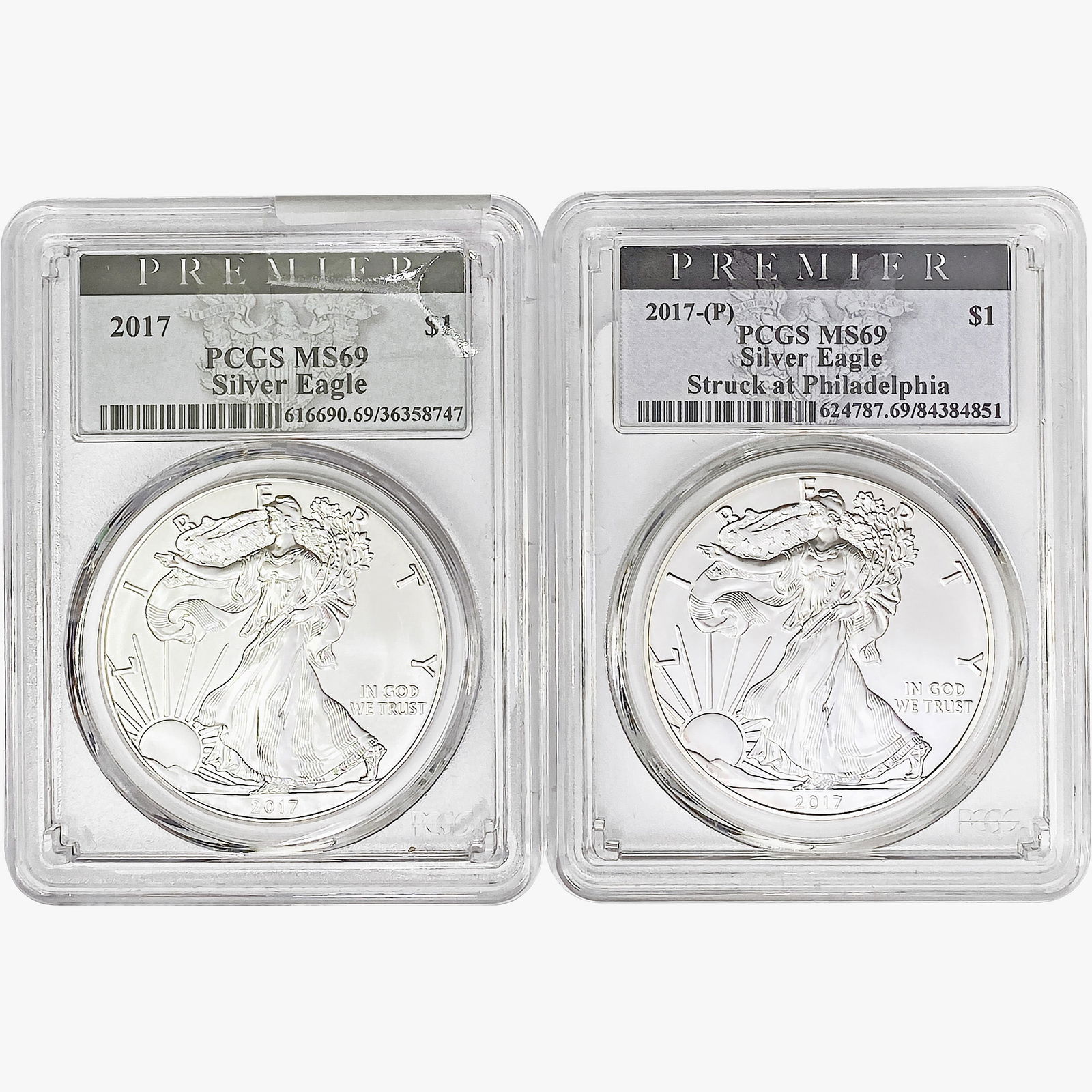 [2] 2017 Silver Eagle PCGS MS69 (1 of 2)