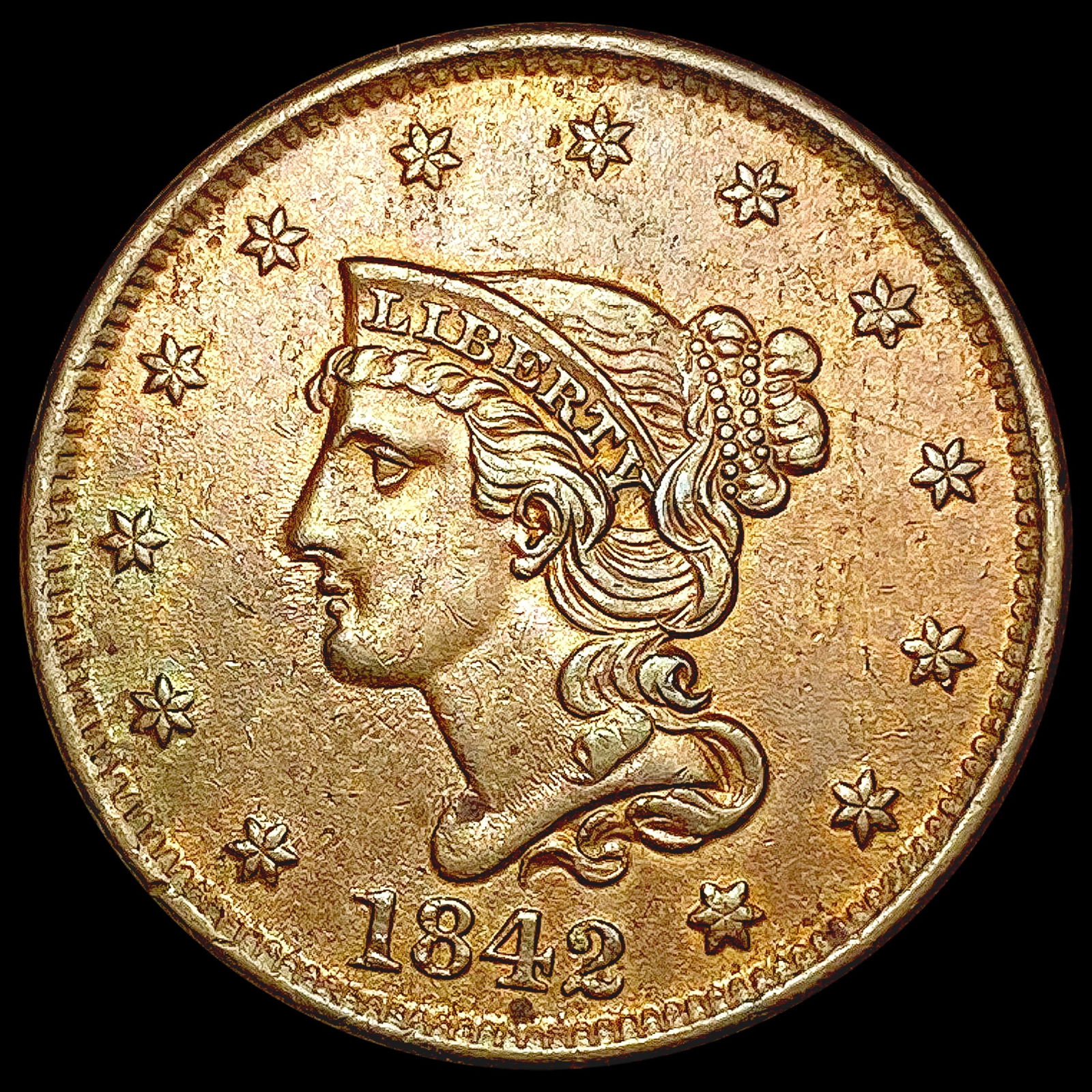 1842 Braided Hair Large Cent CHOICE AU (1 of 2)