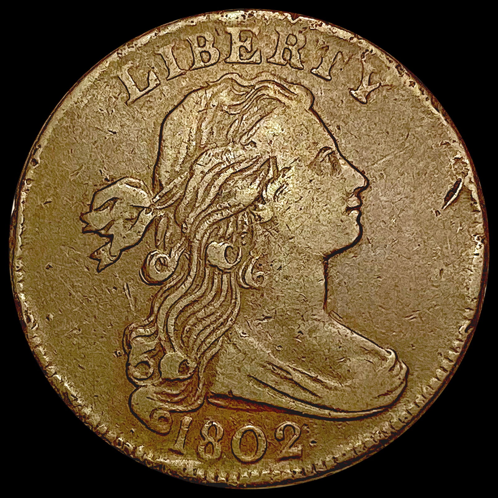 1802 Draped Bust Large Cent NICELY CIRCULATED (1 of 2)