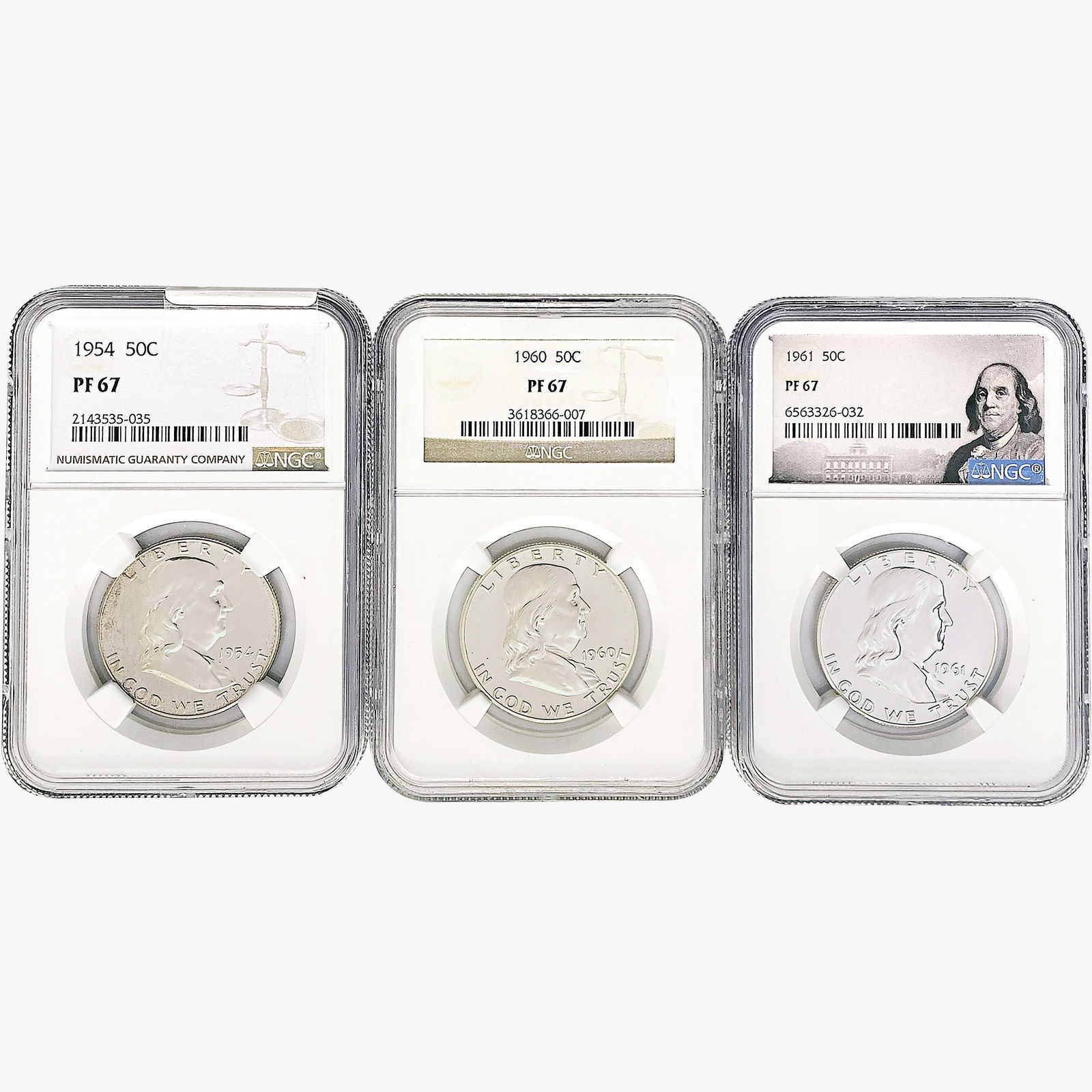 [3]1954-1961 Franklin Half Dollar NGC PF67 (1 of 2)
