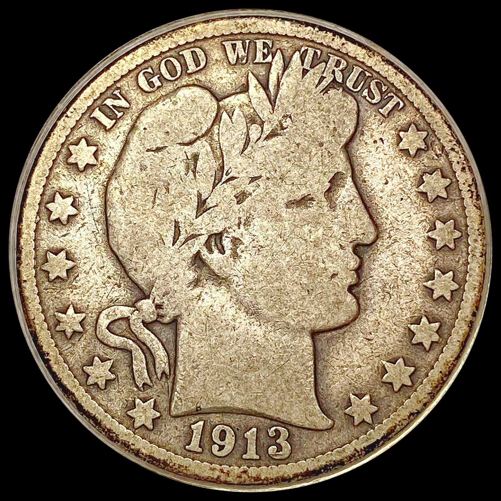 1913-S Barber Half Dollar NICELY CIRCULATED (1 of 2)