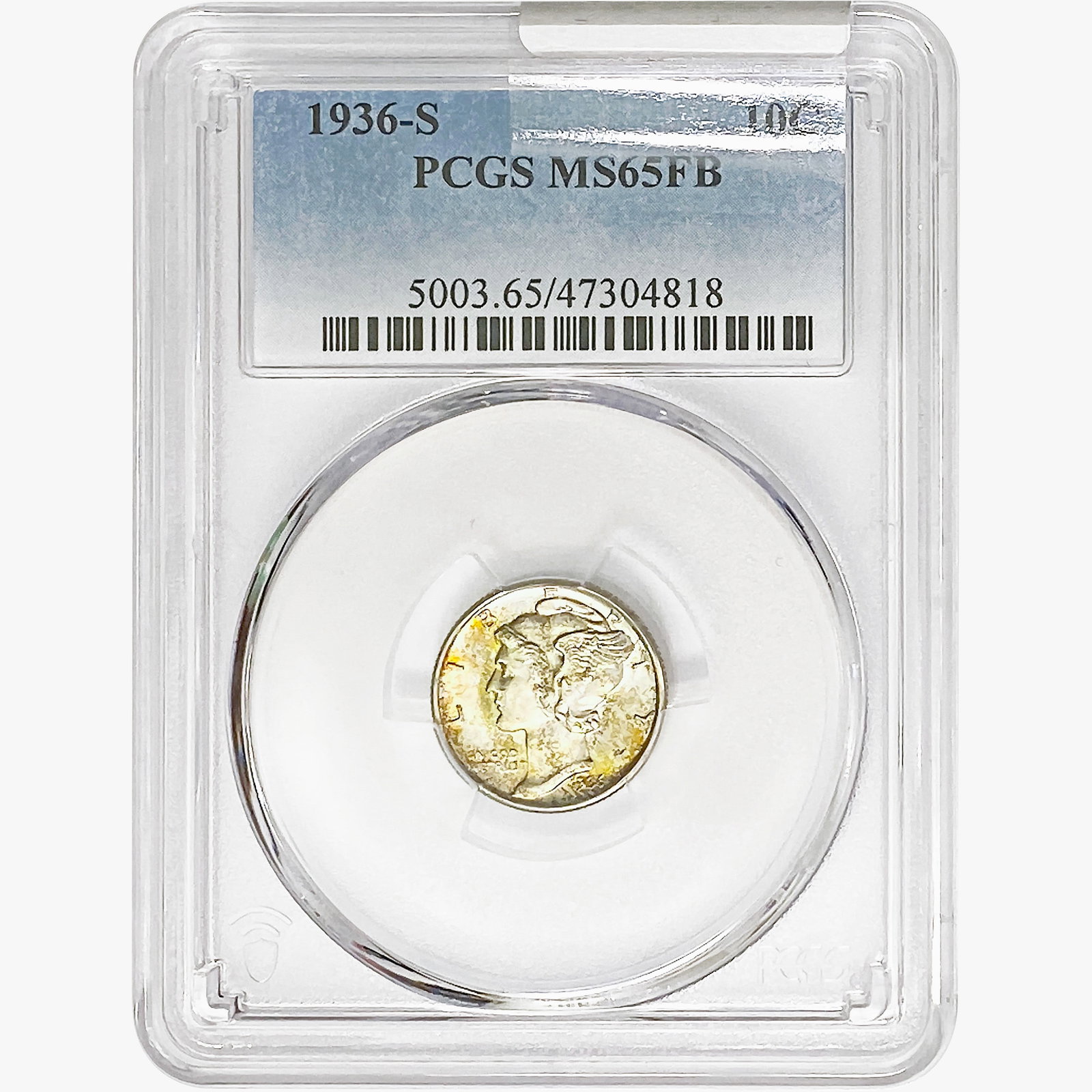 1936-S Mercury Silver Dime PCGS MS65 FB (1 of 2)