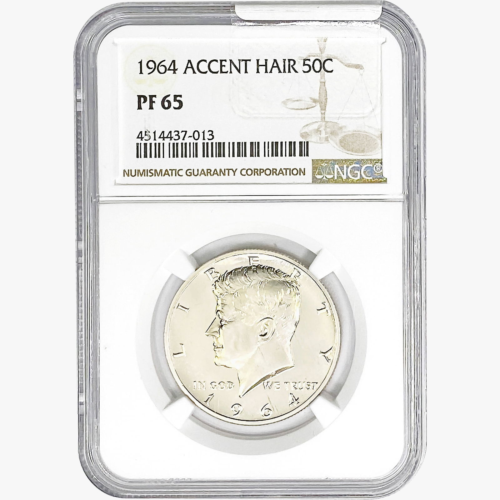 1964 Kennedy Half Dollar NGC PF65 Accent Hair (1 of 2)